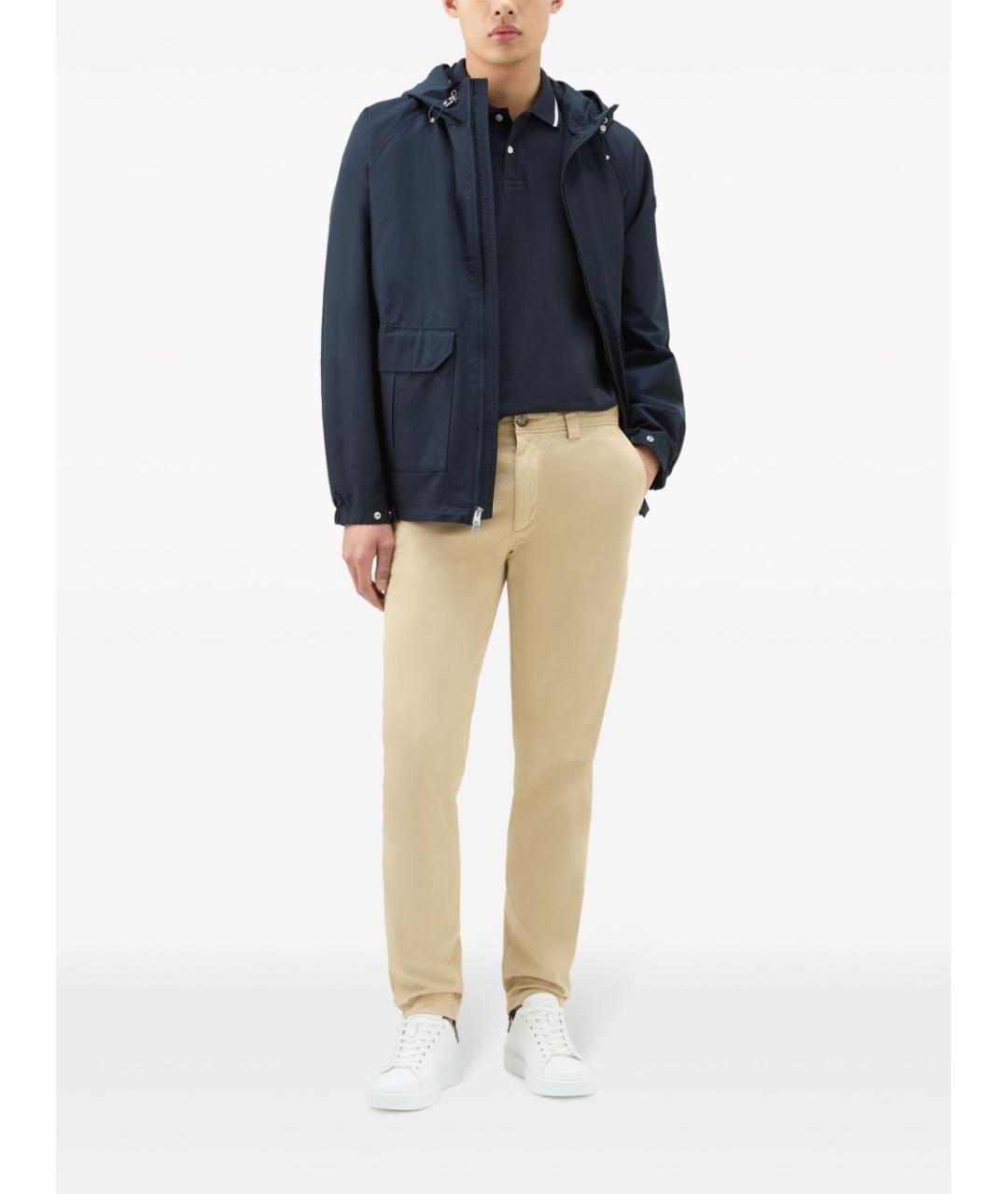 WOOLRICH Темно-синяя хлопковая футболка, фото 4