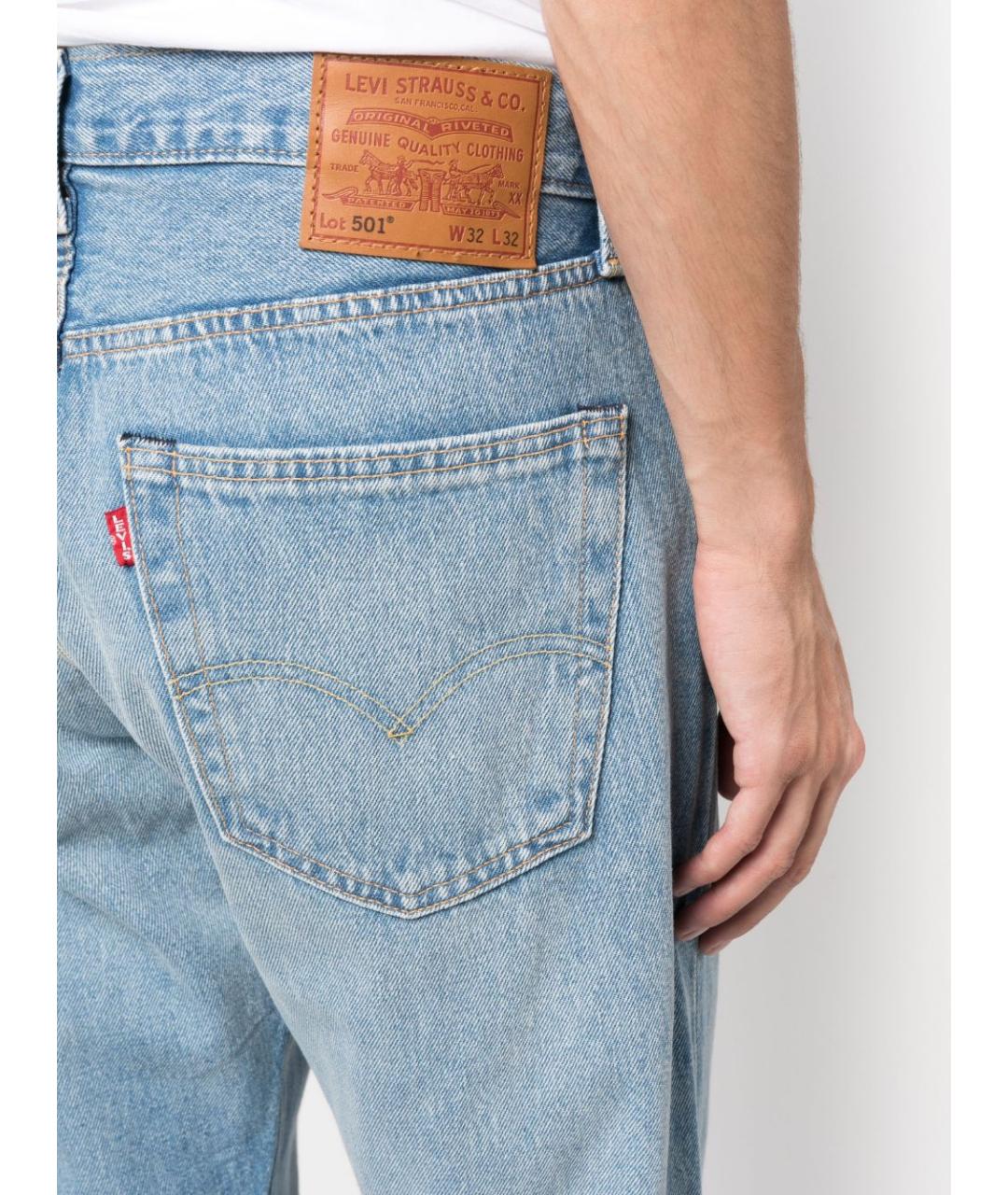 LEVI'S Голубые хлопковые прямые джинсы, фото 4