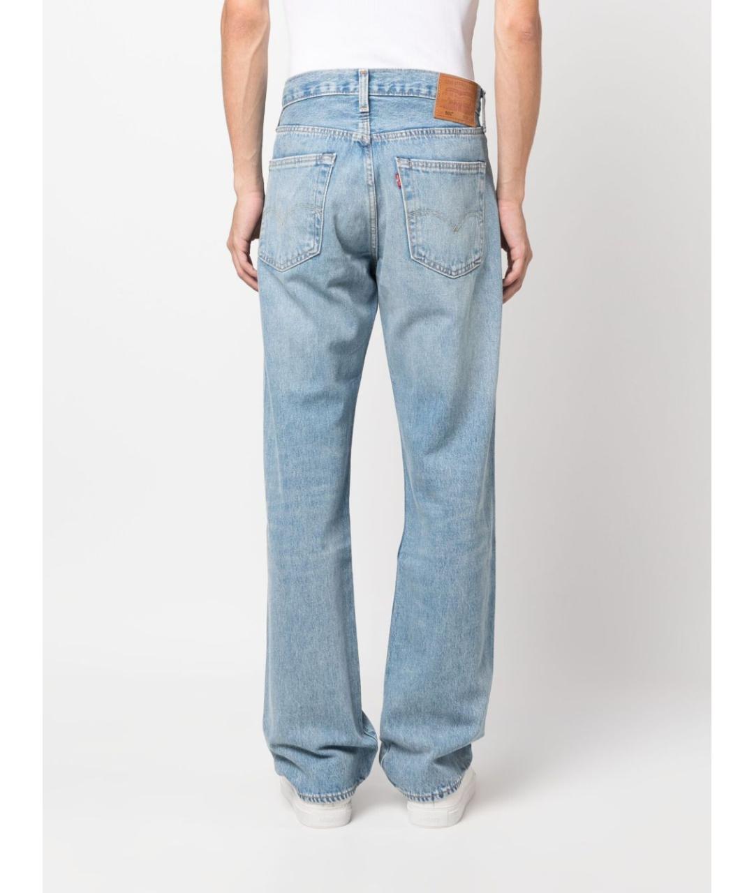 LEVI'S Голубые хлопковые прямые джинсы, фото 3