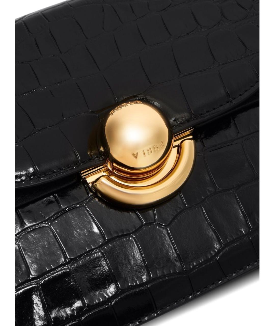 FURLA Черная кожаная сумка через плечо, фото 4