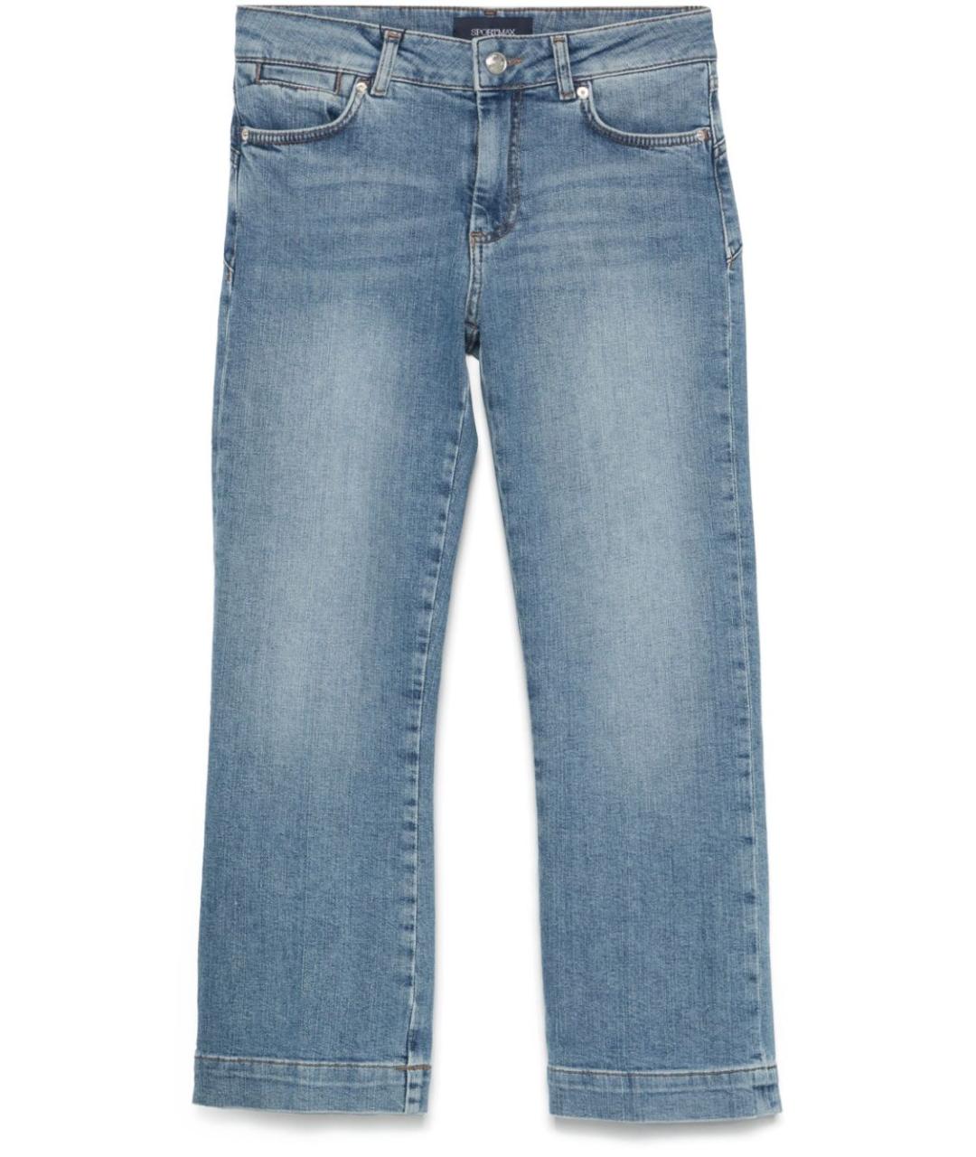 SPORTMAX Синие хлопковые прямые джинсы, фото 1