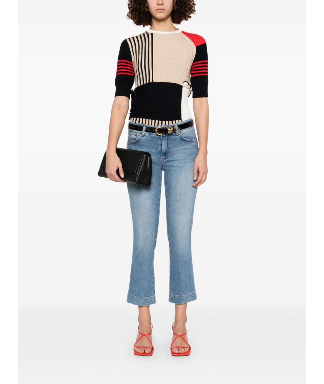 SPORTMAX Синие хлопковые прямые джинсы, фото 5