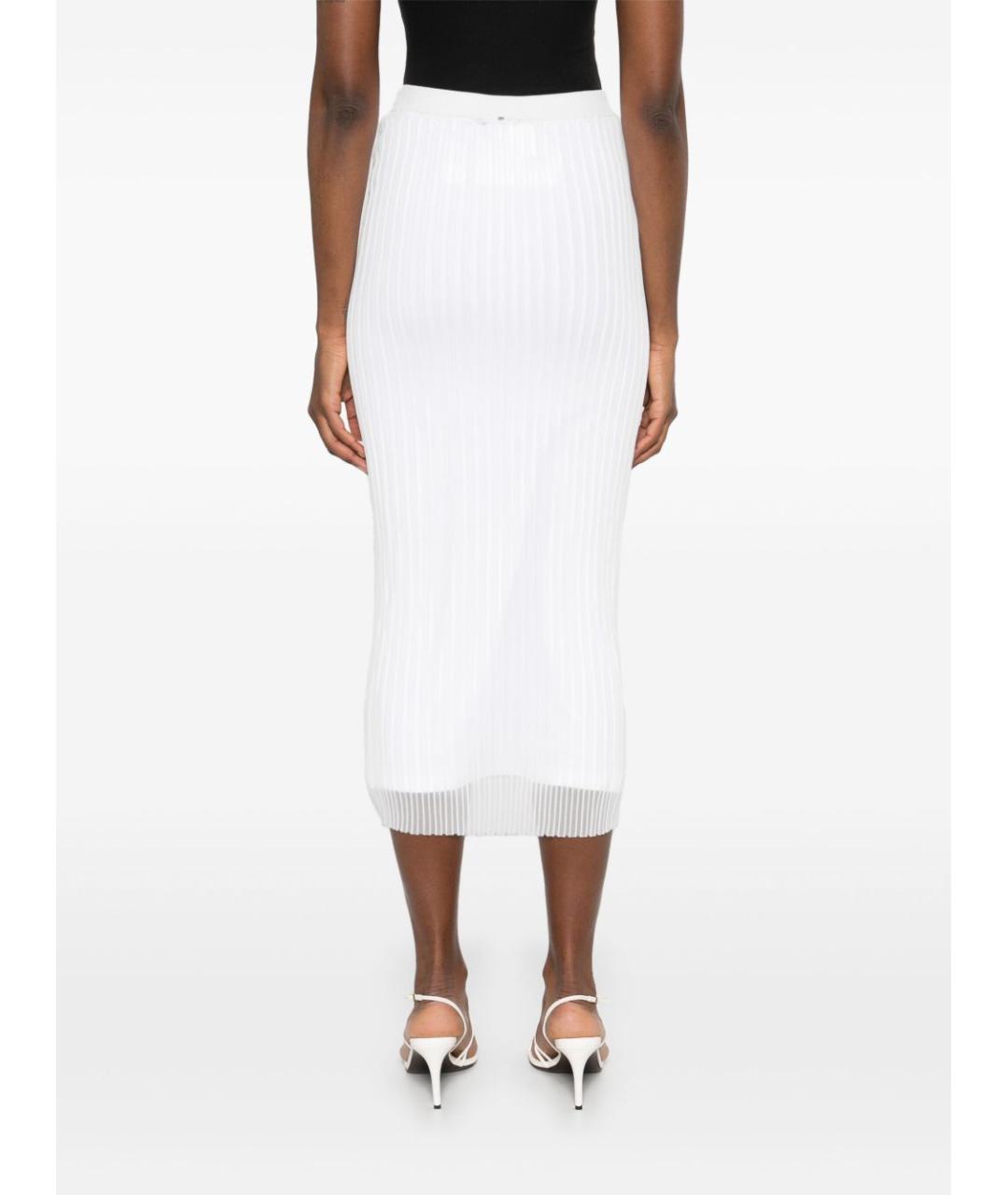 SPORTMAX Белая полиэстеровая юбка миди, фото 2