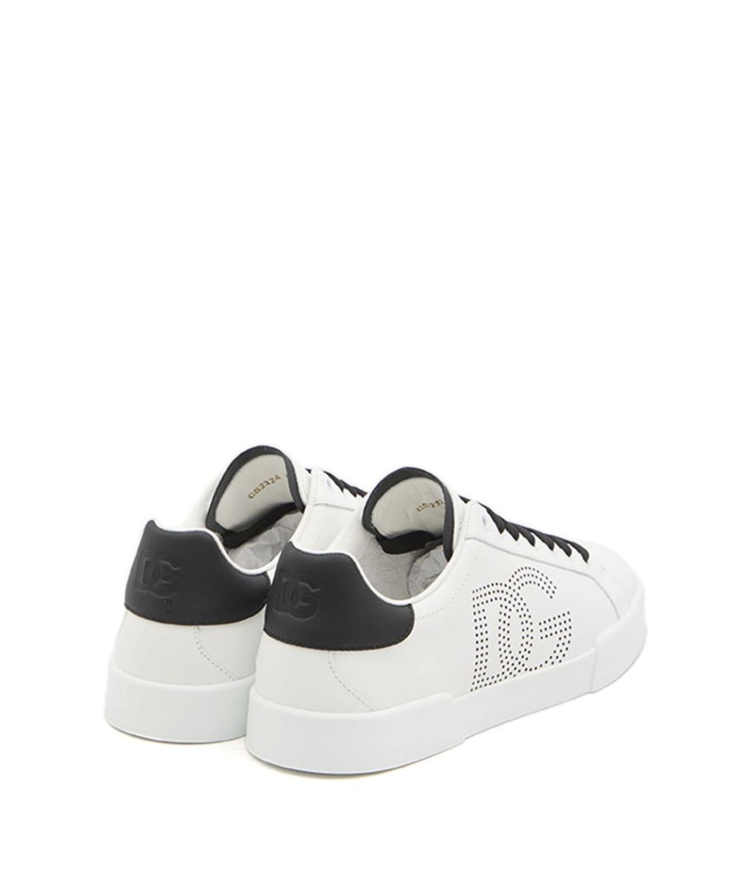 DOLCE&GABBANA Белые кожаные низкие кроссовки / кеды, фото 3