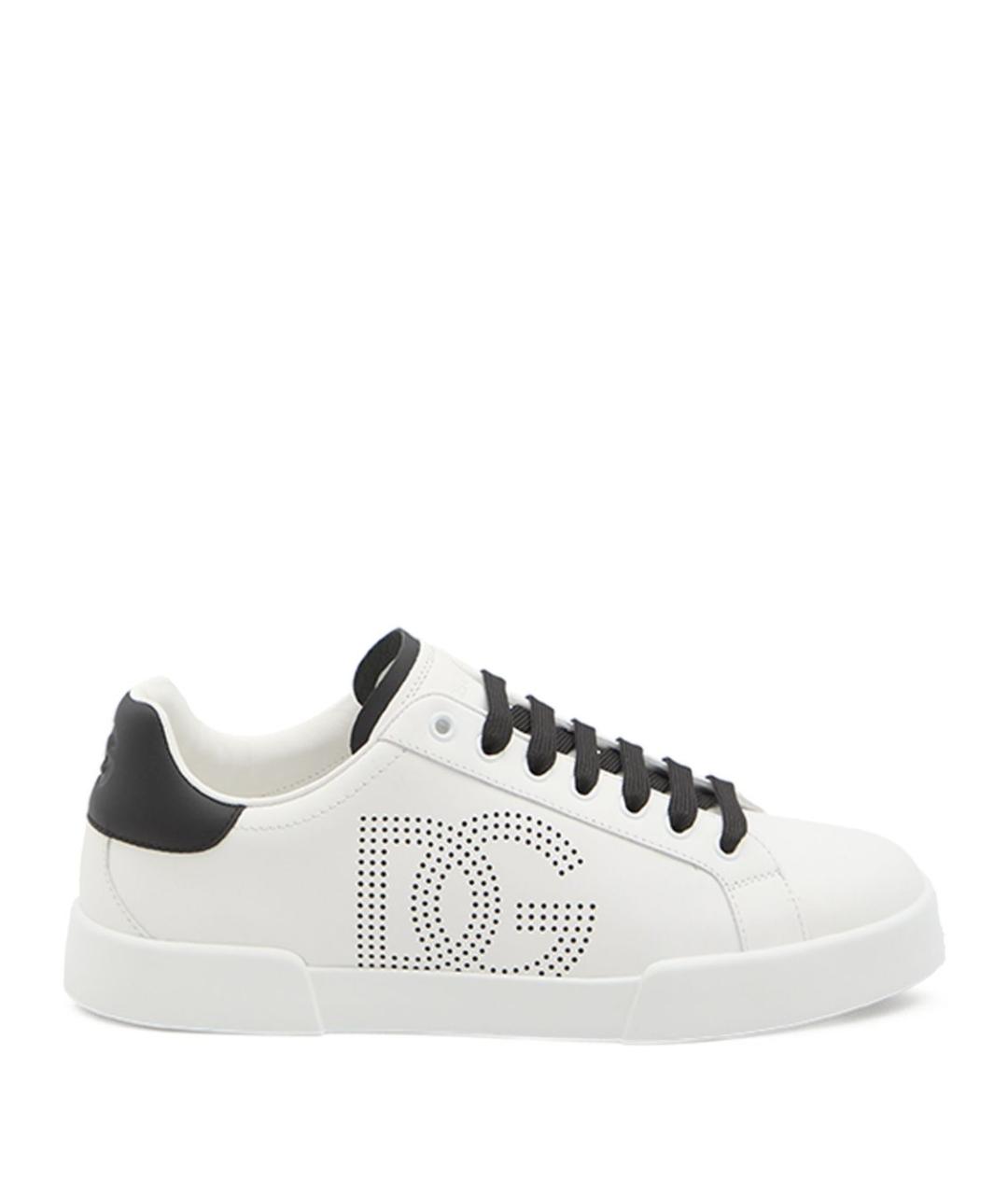 DOLCE&GABBANA Белые кожаные низкие кроссовки / кеды, фото 1