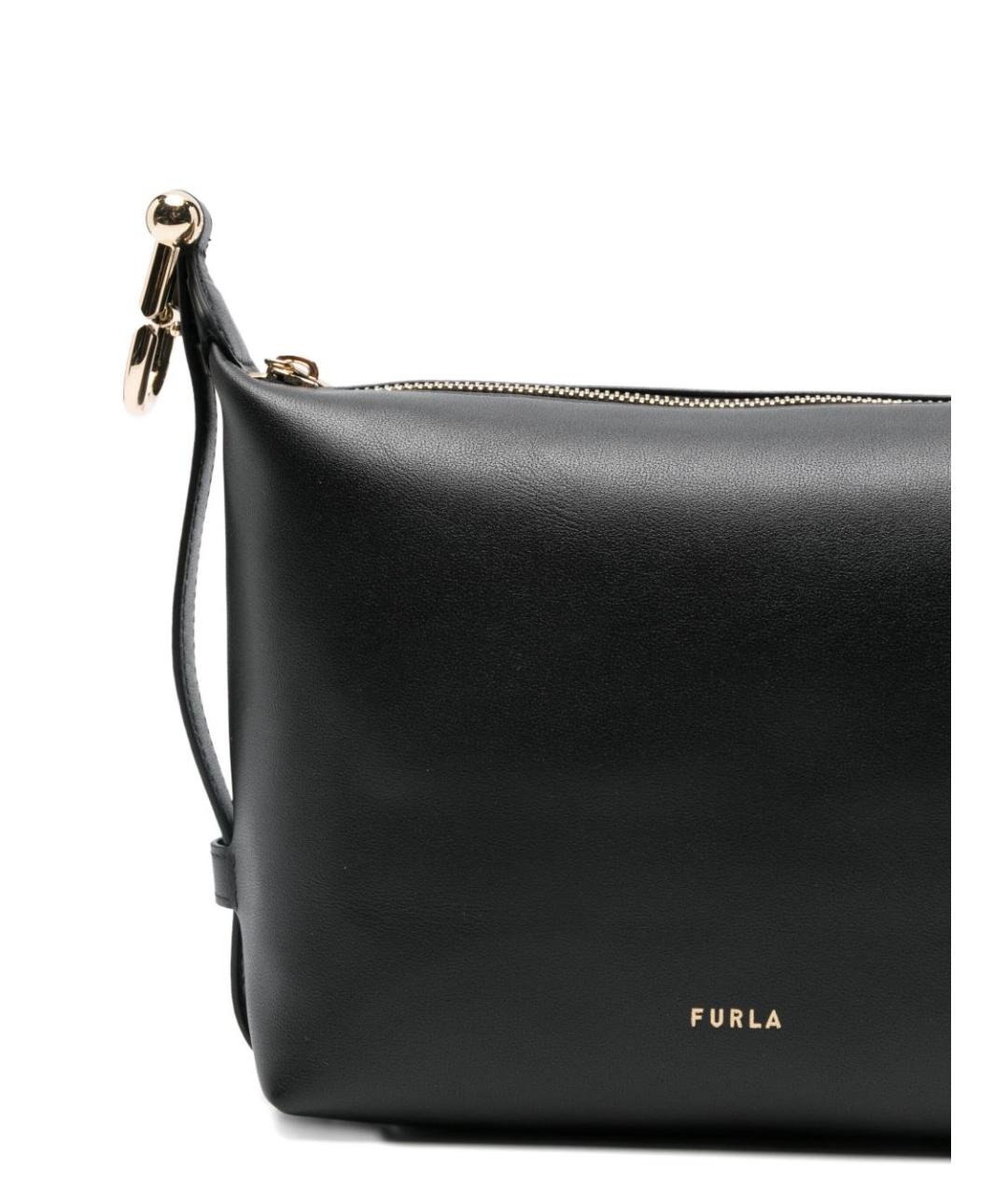 FURLA Черная кожаная сумка тоут, фото 5