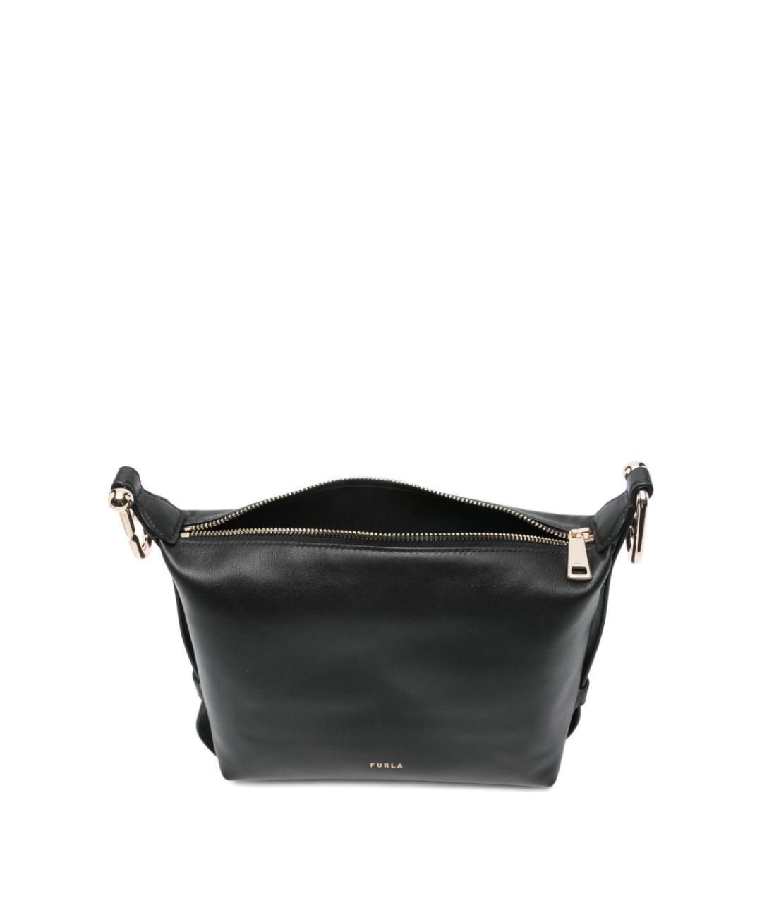 FURLA Черная кожаная сумка тоут, фото 4