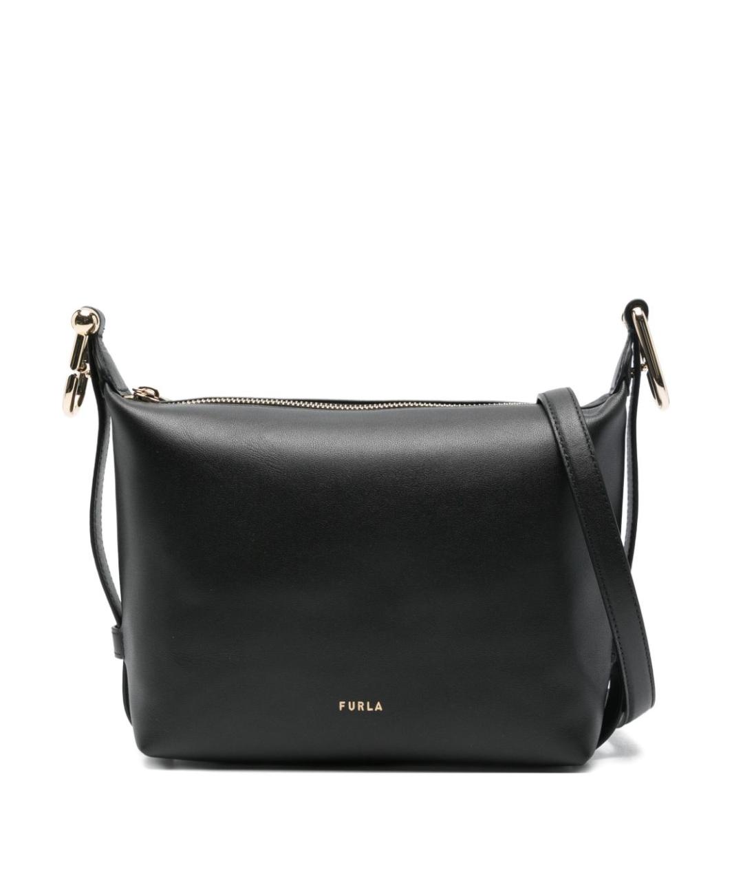 FURLA Черная кожаная сумка тоут, фото 1