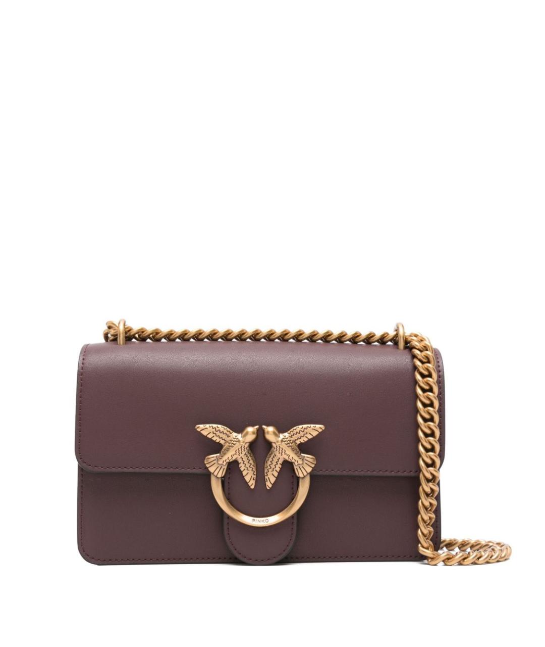 PINKO Коричневая кожаная сумка через плечо, фото 1