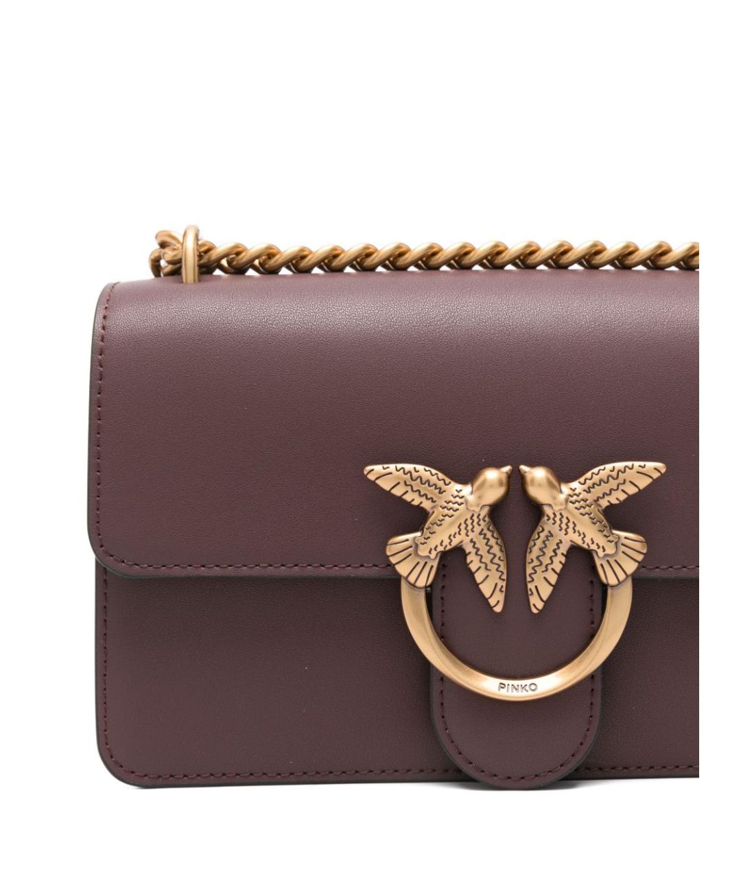 PINKO Коричневая кожаная сумка через плечо, фото 4
