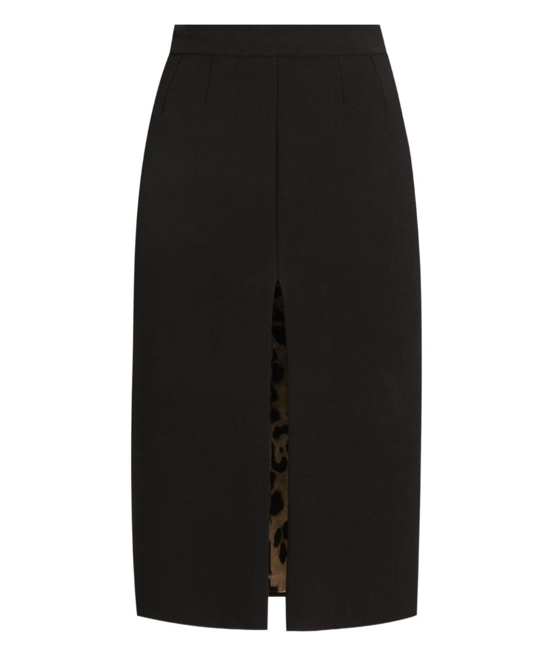 DOLCE&GABBANA Черная шерстяная юбка миди, фото 1