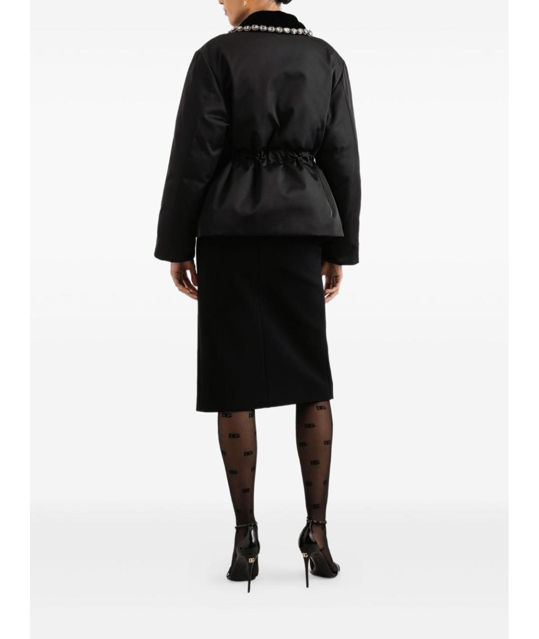 DOLCE&GABBANA Черная шерстяная юбка миди, фото 3