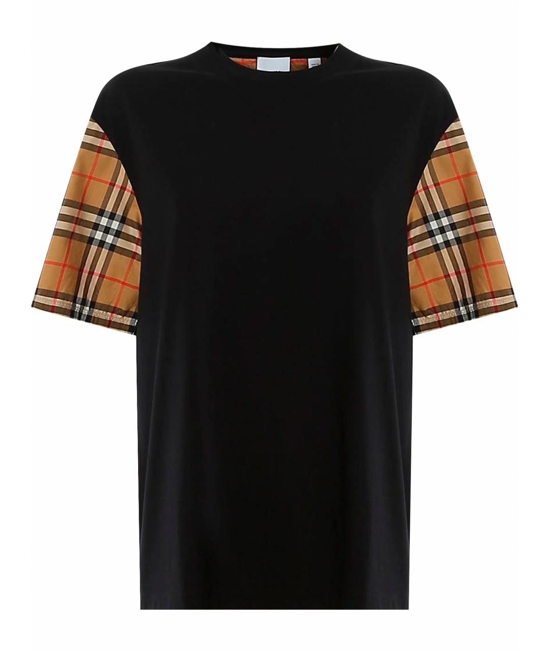 BURBERRY Черная хлопковая футболка, фото 1