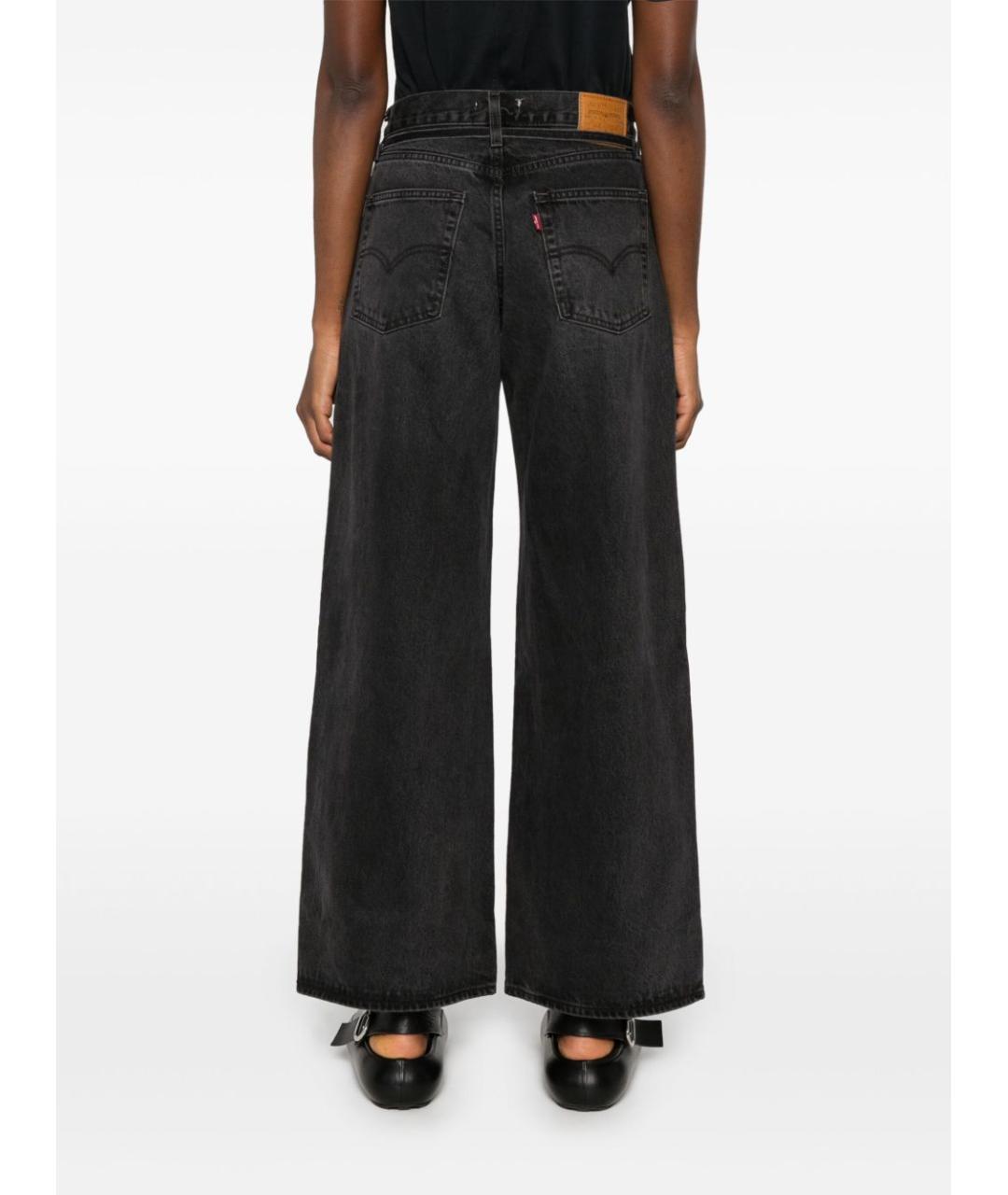 LEVI'S Черные хлопковые прямые джинсы, фото 3