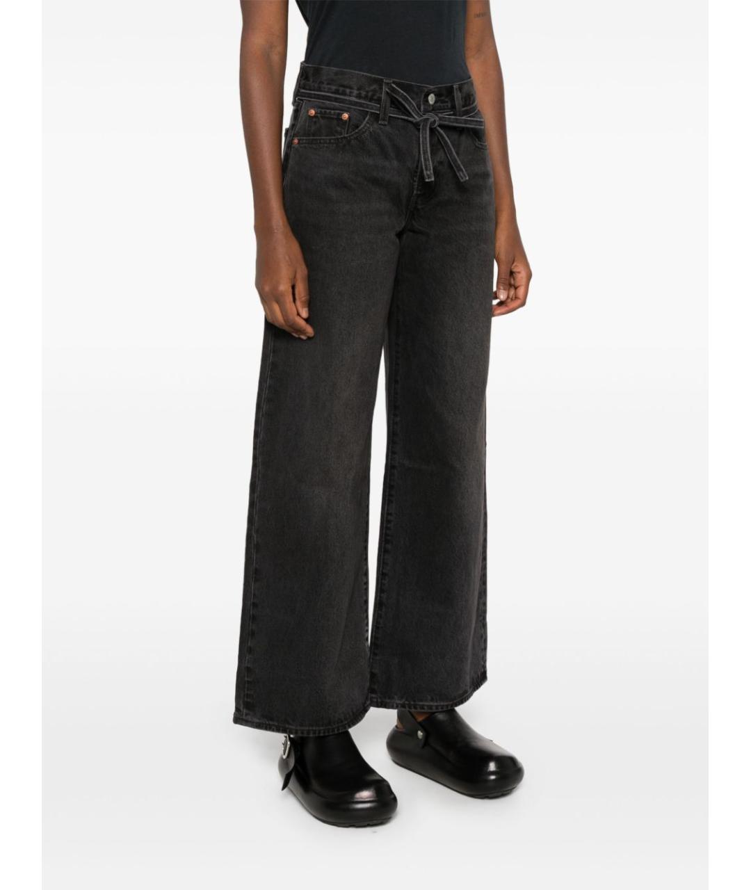 LEVI'S Черные хлопковые прямые джинсы, фото 4