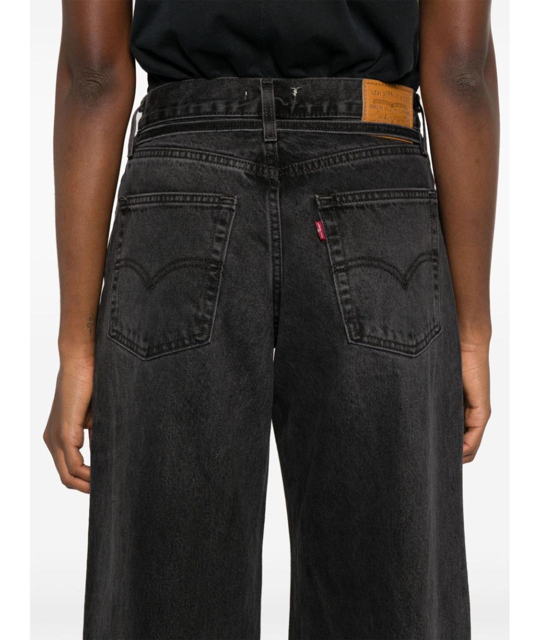 LEVI'S Черные хлопковые прямые джинсы, фото 2