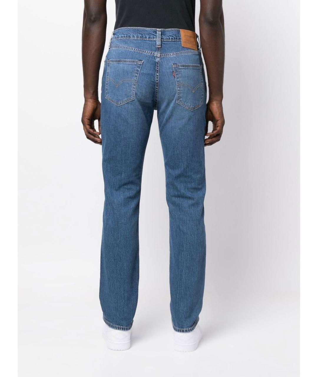 LEVI'S Синие хлопко-эластановые прямые джинсы, фото 4