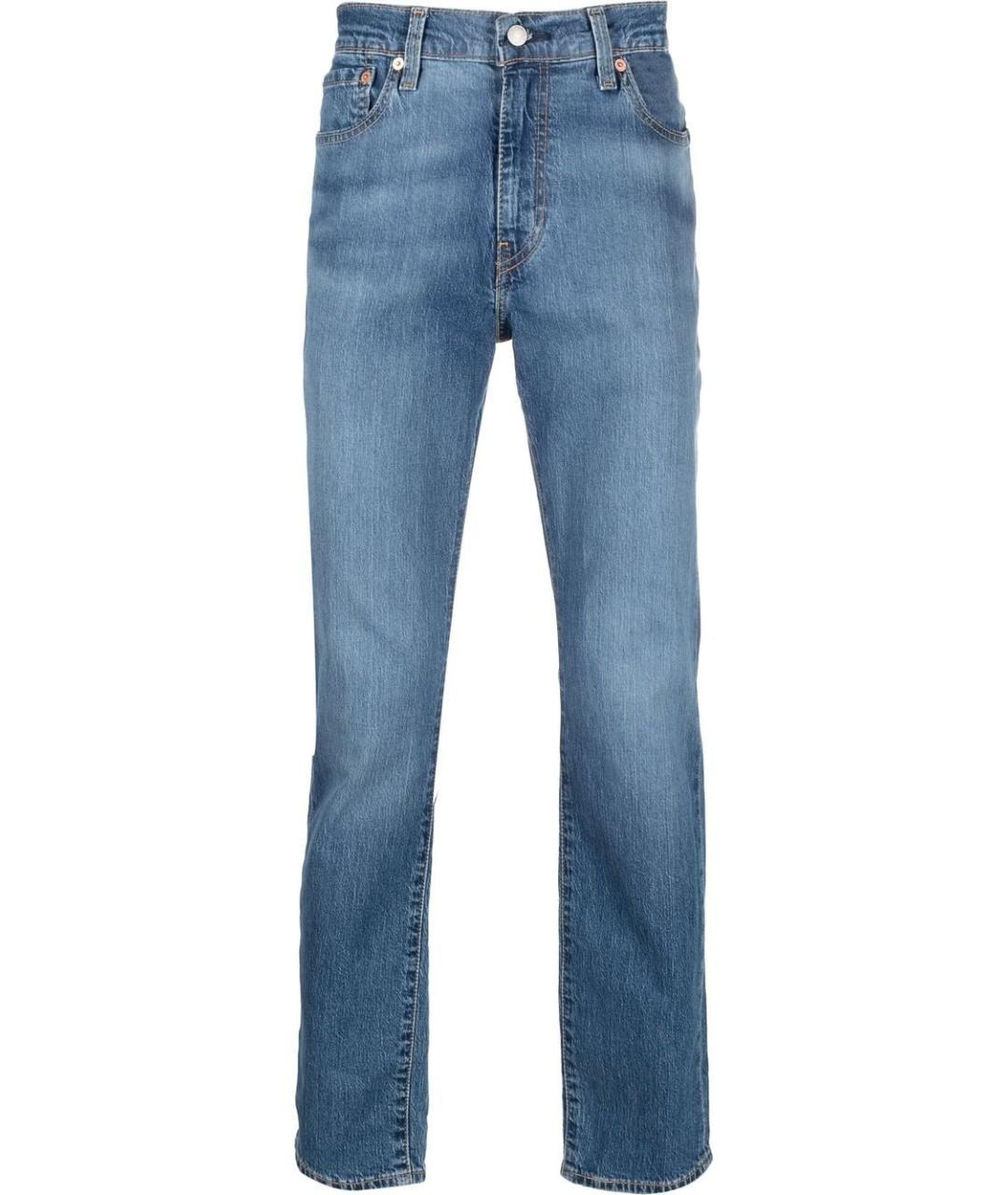 LEVI'S Синие хлопко-эластановые прямые джинсы, фото 3