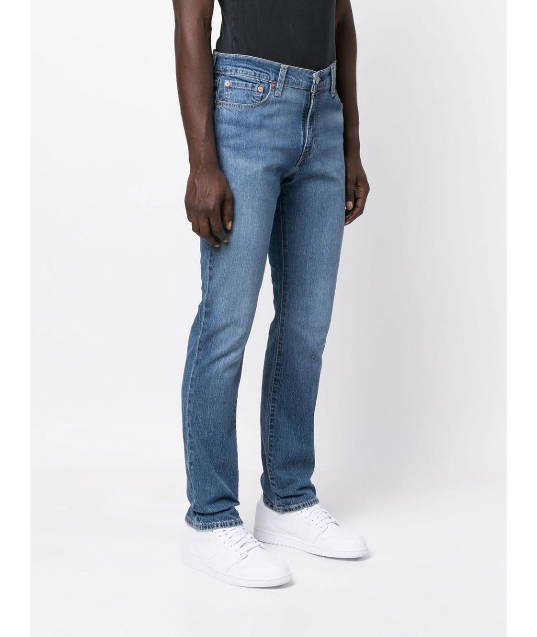 LEVI'S Синие хлопко-эластановые прямые джинсы, фото 5