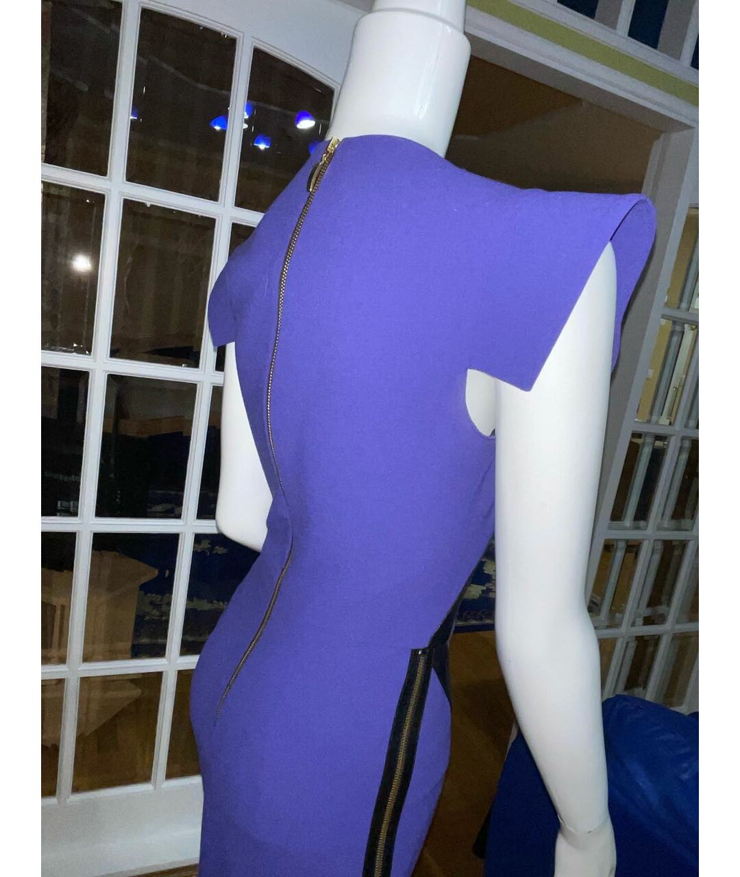 ESTER ABNER Фиолетовое шерстяное коктейльное платье, фото 4