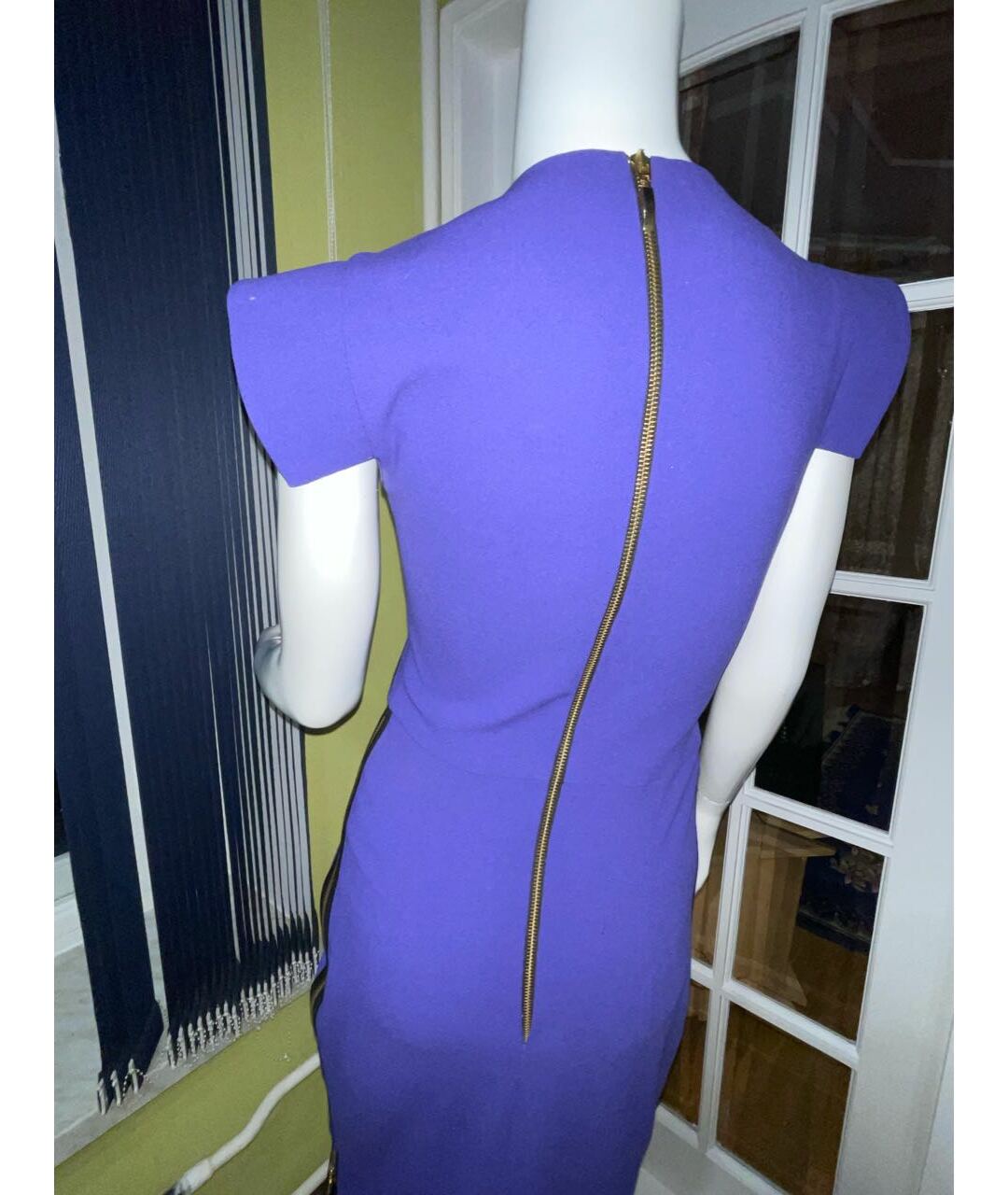 ESTER ABNER Фиолетовое шерстяное коктейльное платье, фото 7