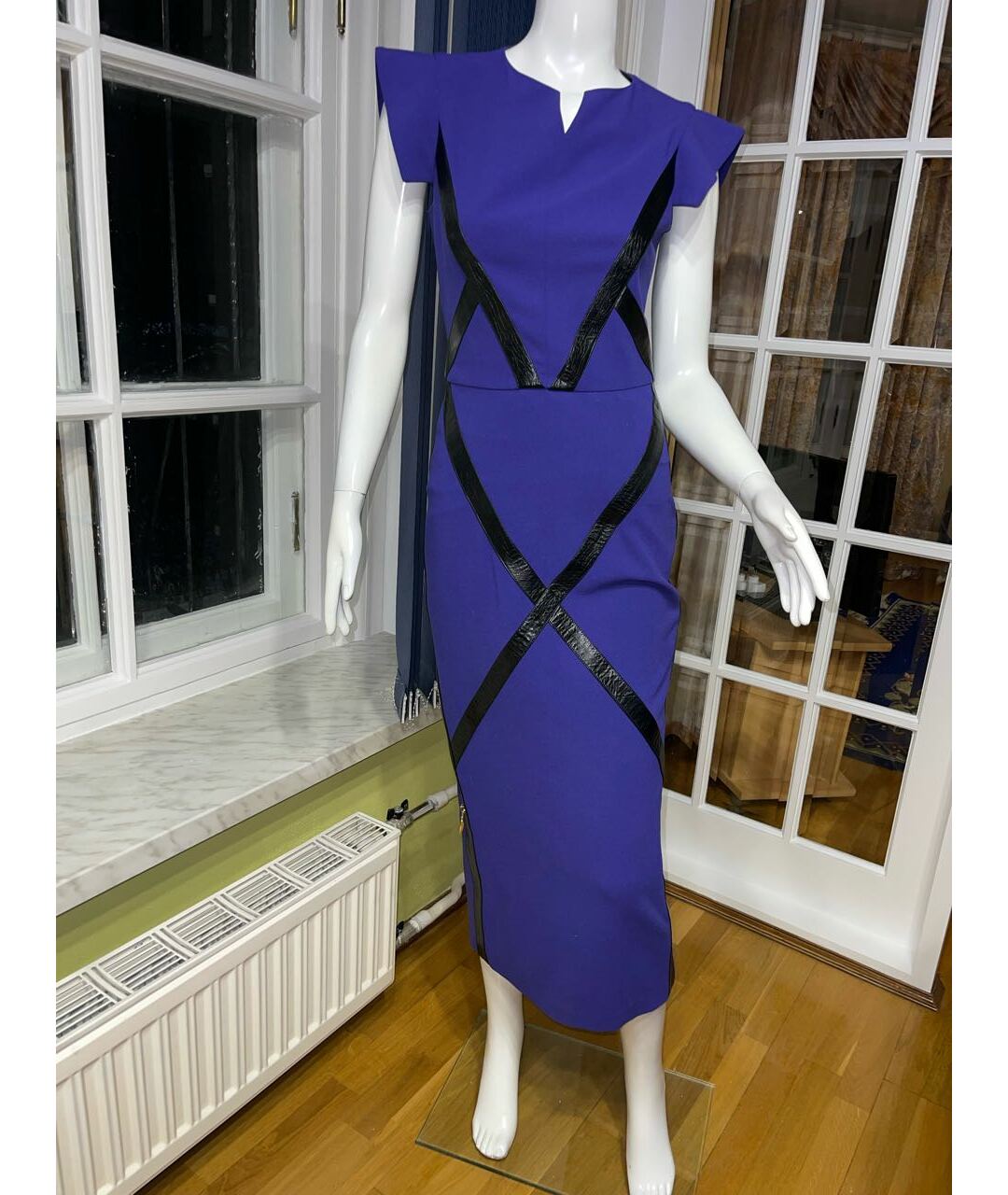 ESTER ABNER Фиолетовое шерстяное коктейльное платье, фото 2