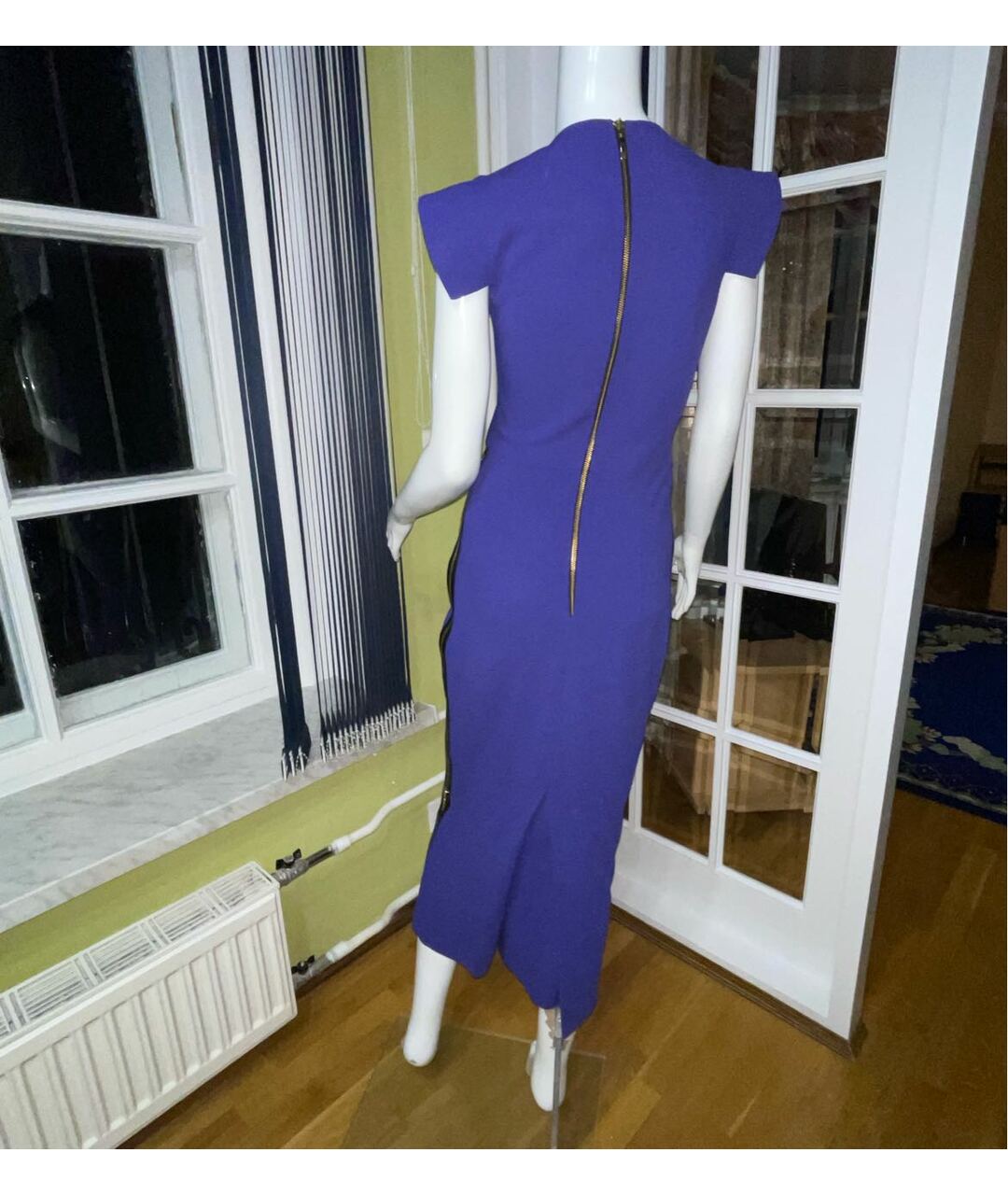 ESTER ABNER Фиолетовое шерстяное коктейльное платье, фото 5