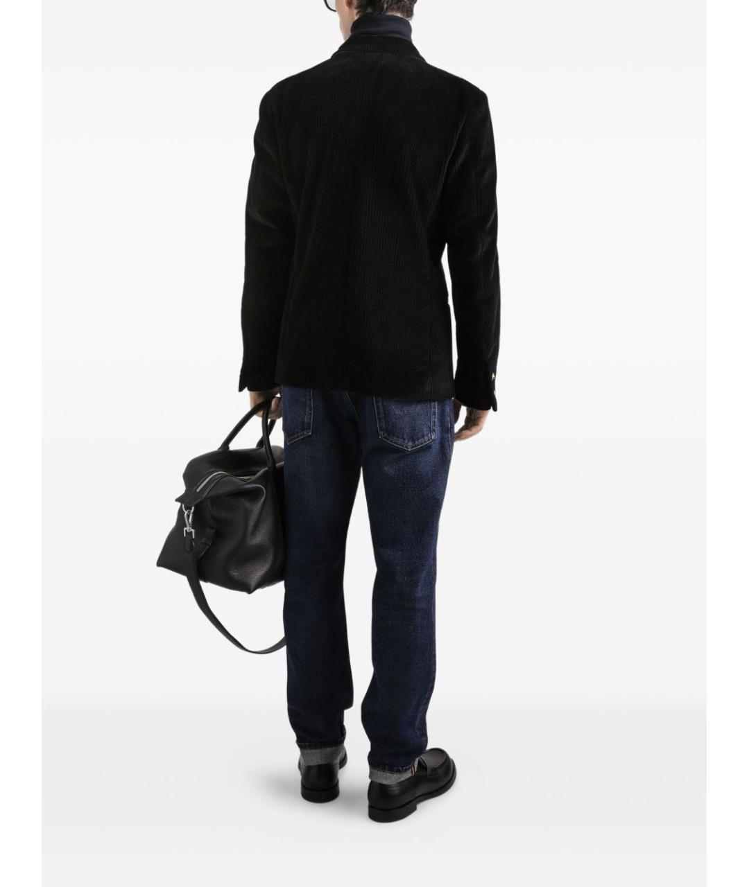 DOLCE&GABBANA Темно-синие хлопковые прямые джинсы, фото 2