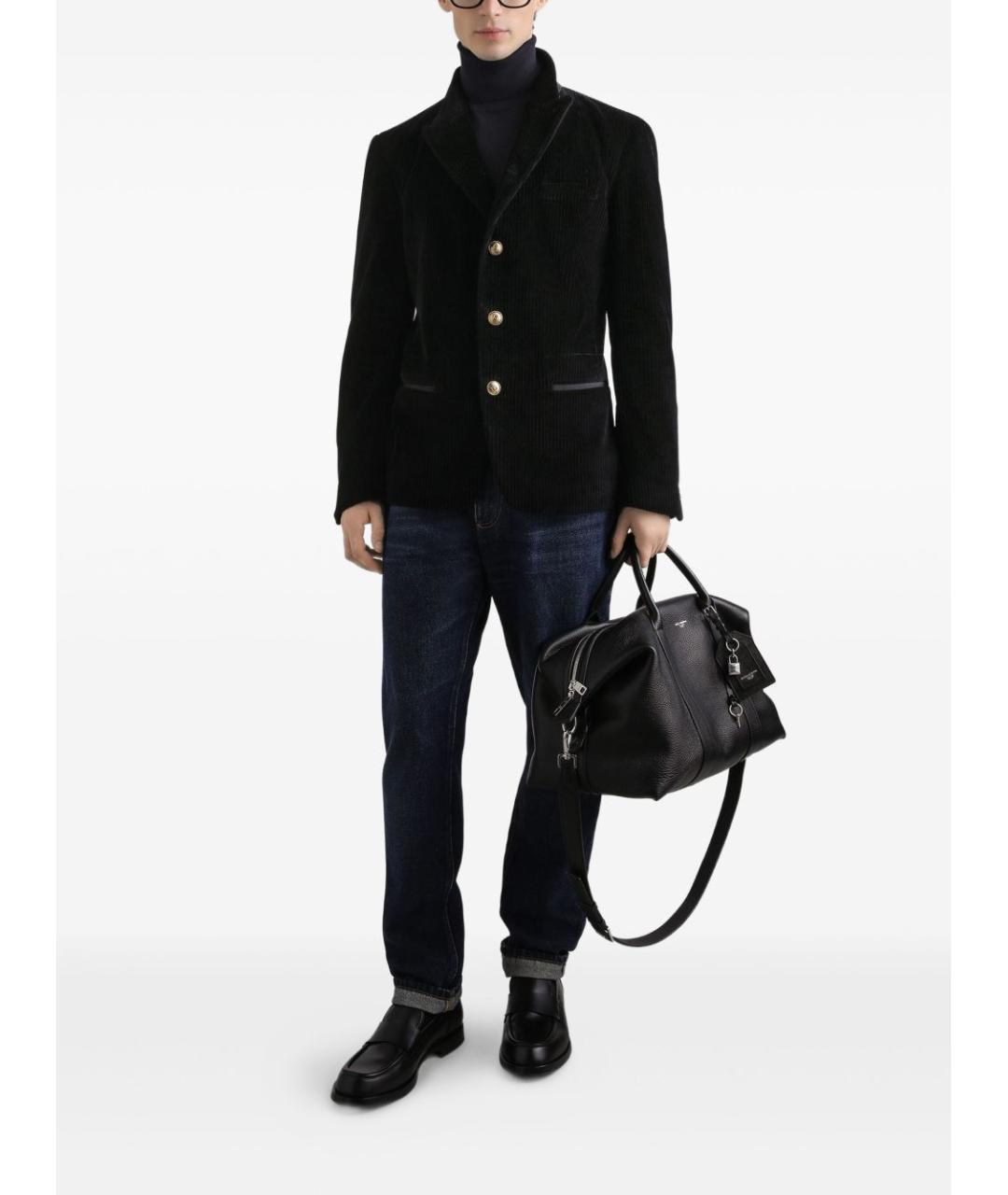 DOLCE&GABBANA Темно-синие хлопковые прямые джинсы, фото 4