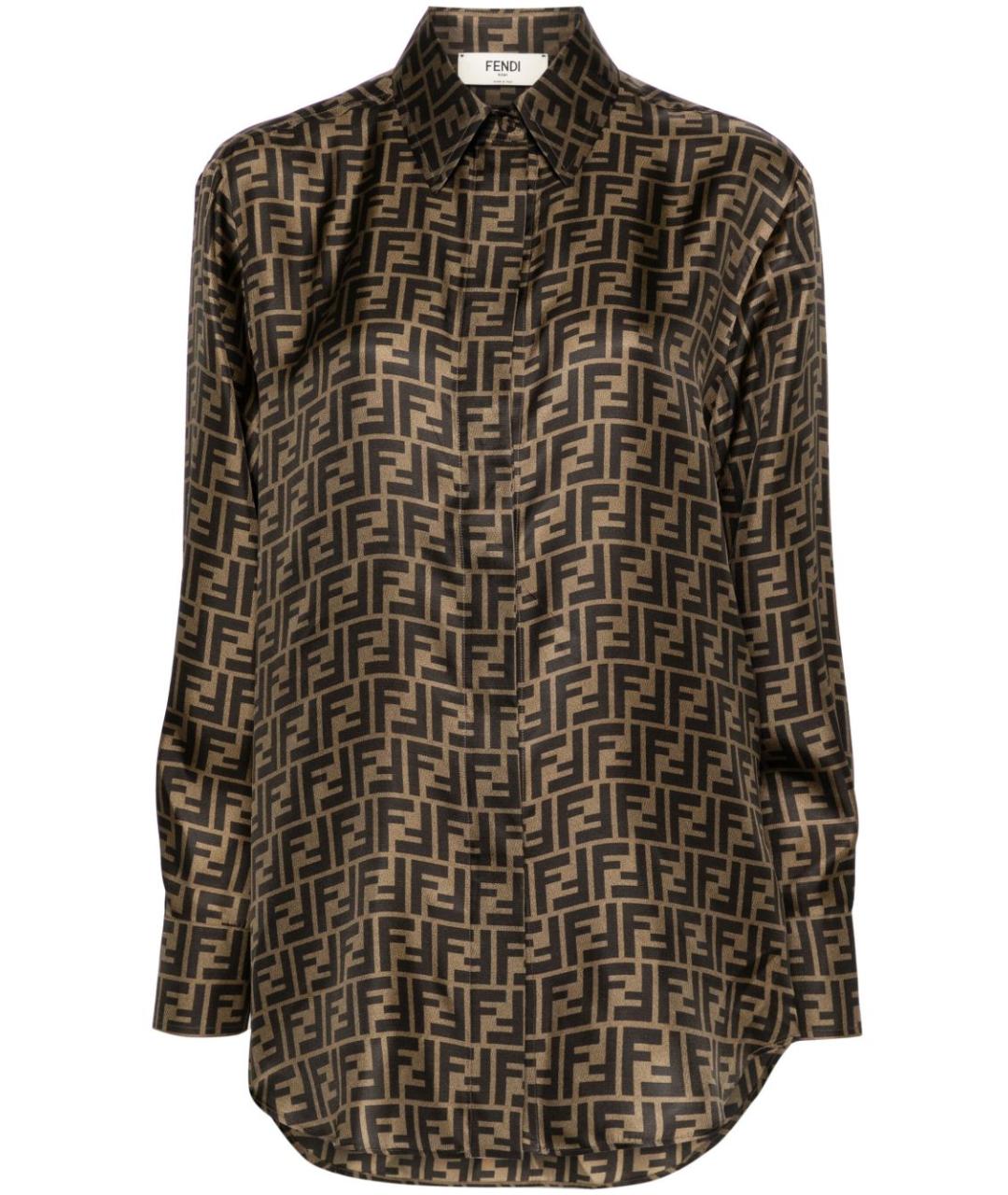 FENDI Коричневая рубашка, фото 1