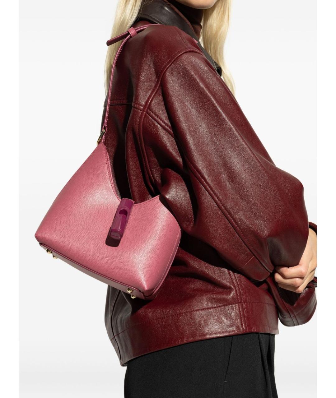 FURLA Розовая кожаная сумка через плечо, фото 5