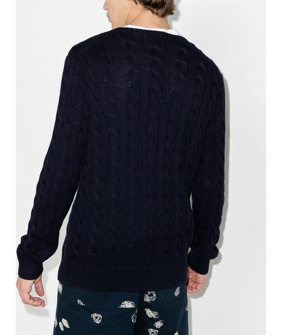 POLO RALPH LAUREN Темно-синий хлопковый джемпер / свитер, фото 3