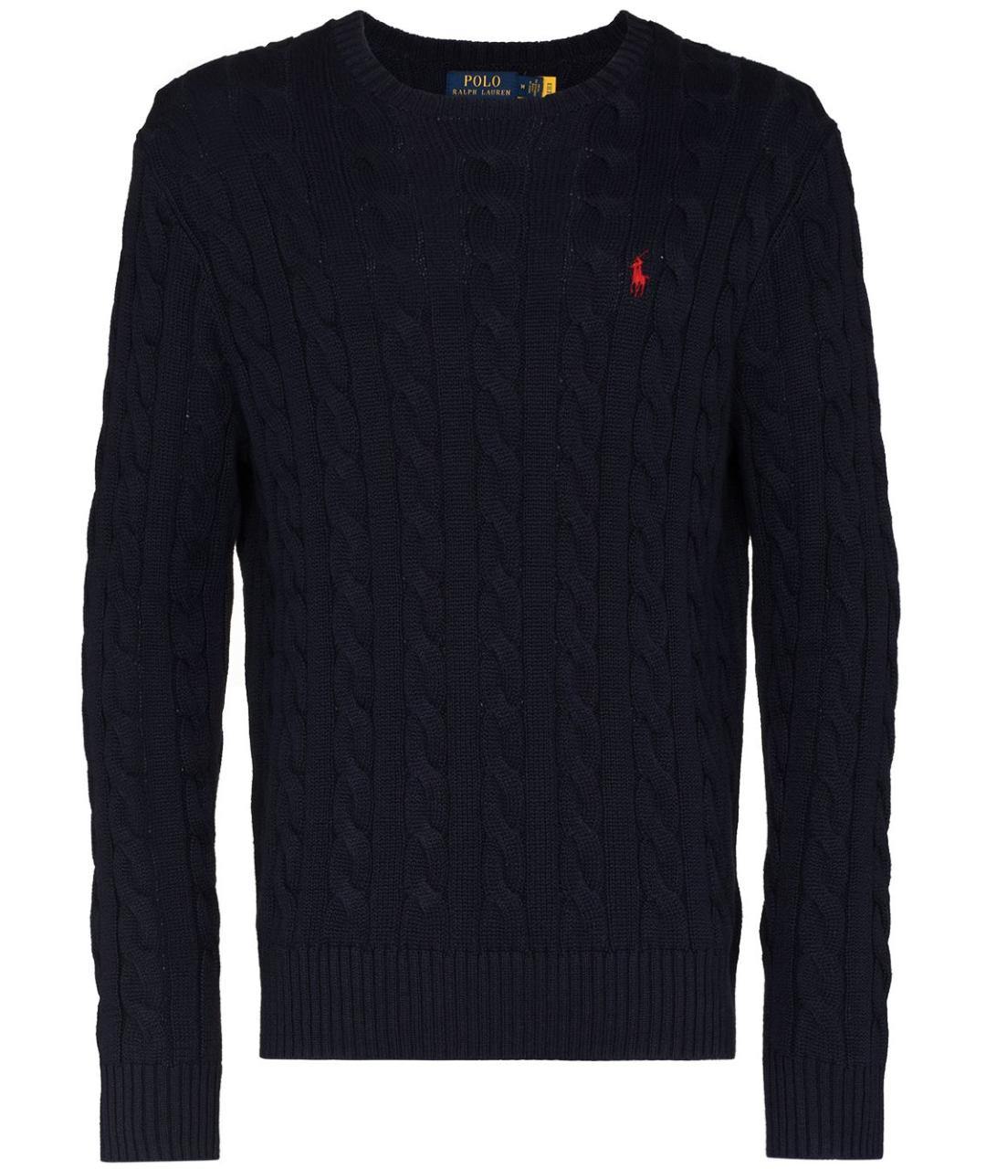 POLO RALPH LAUREN Темно-синий хлопковый джемпер / свитер, фото 1