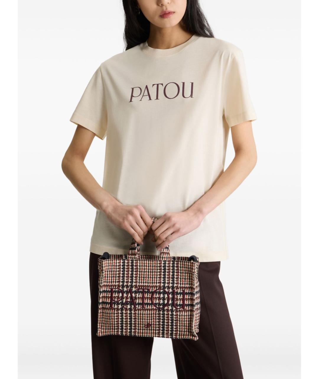PATOU Бежевая хлопковая футболка, фото 5