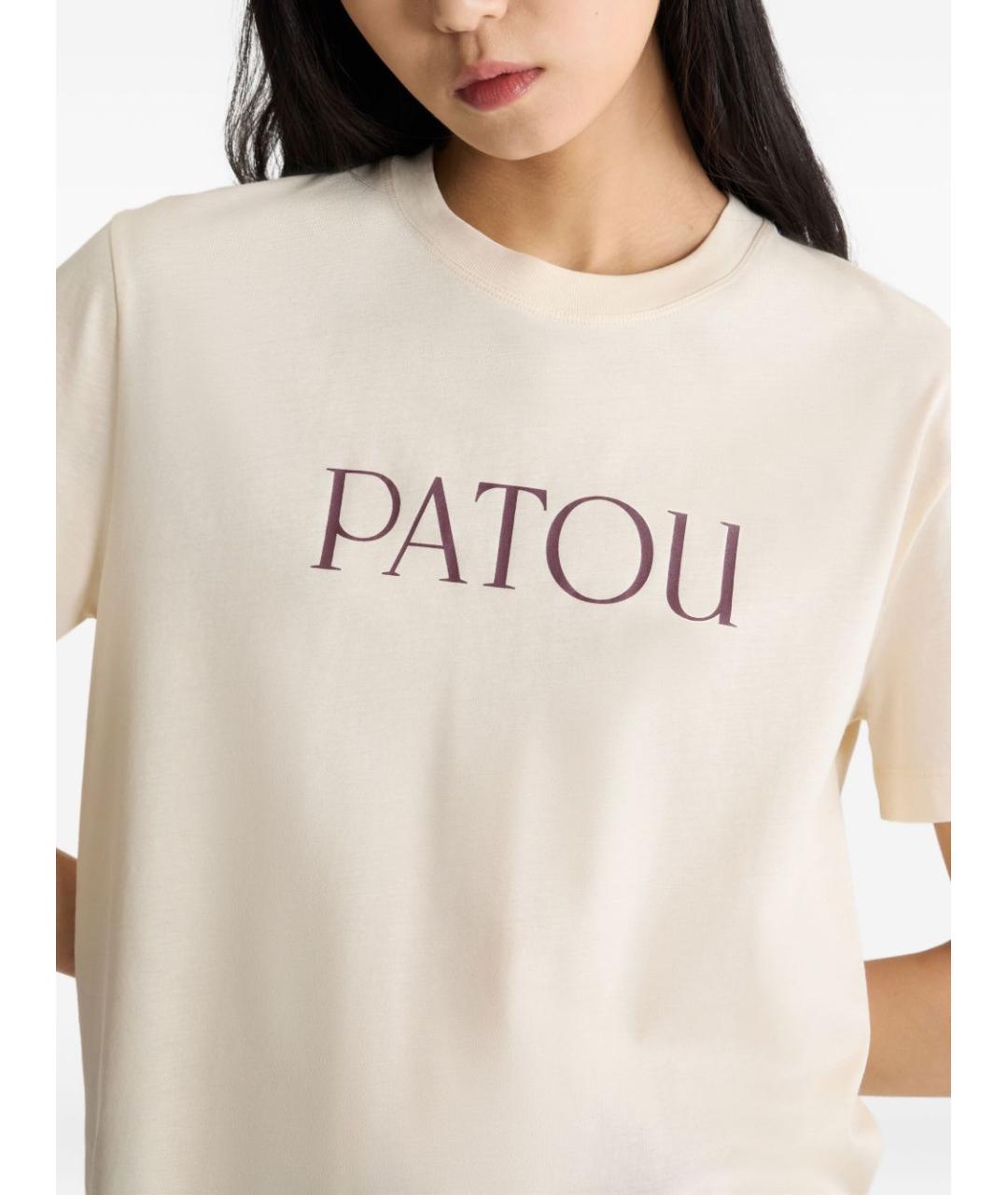 PATOU Бежевая хлопковая футболка, фото 2