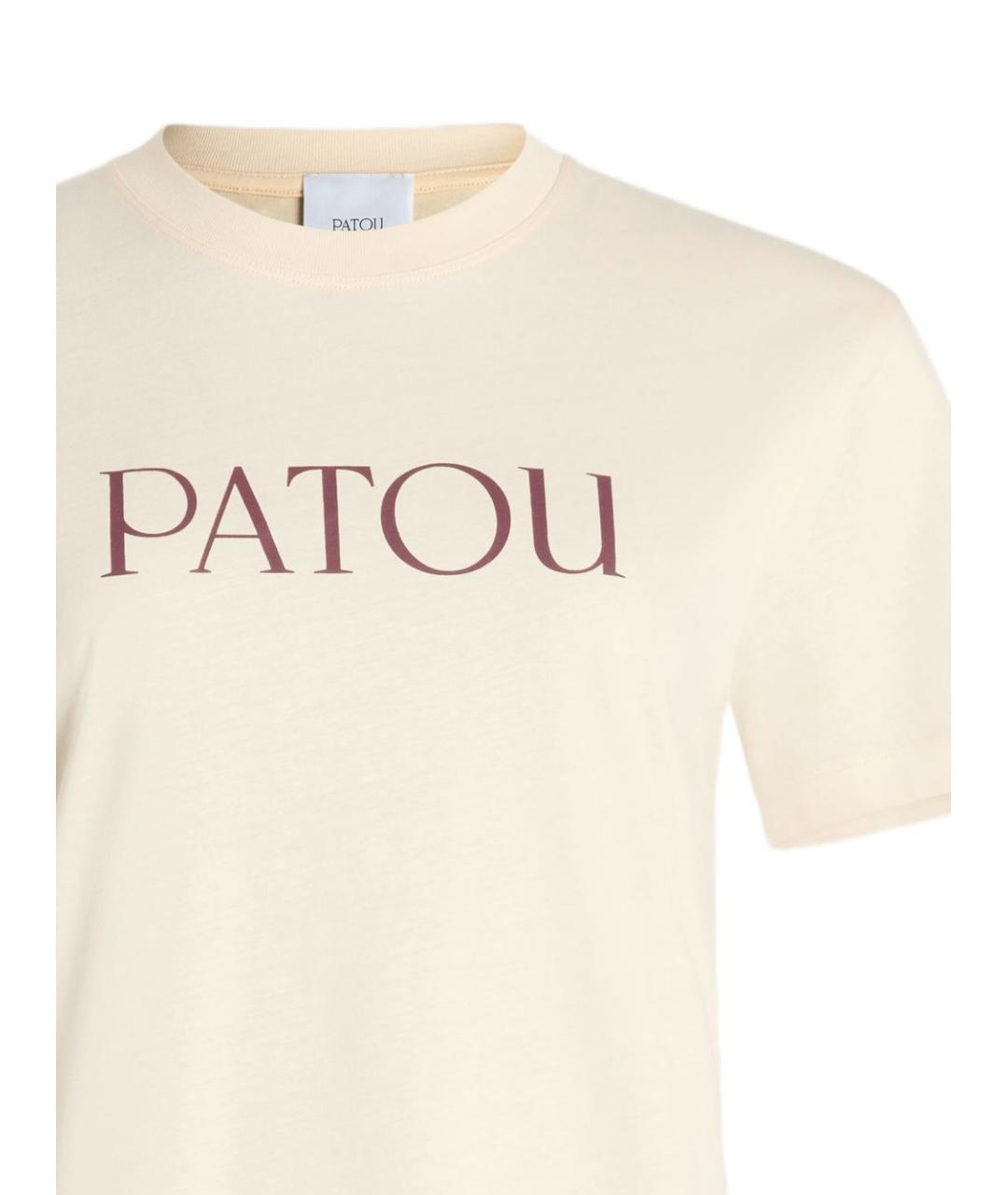 PATOU Бежевая хлопковая футболка, фото 6