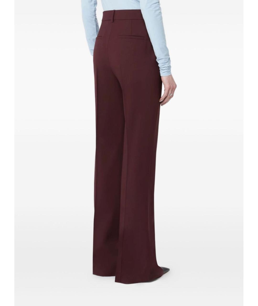 SPORTMAX Бордовые шерстяные брюки узкие, фото 3