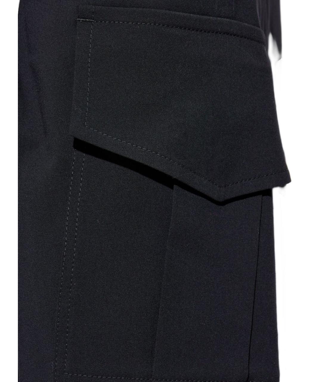 GIORGIO ARMANI Темно-синие шерстяные повседневные брюки, фото 4