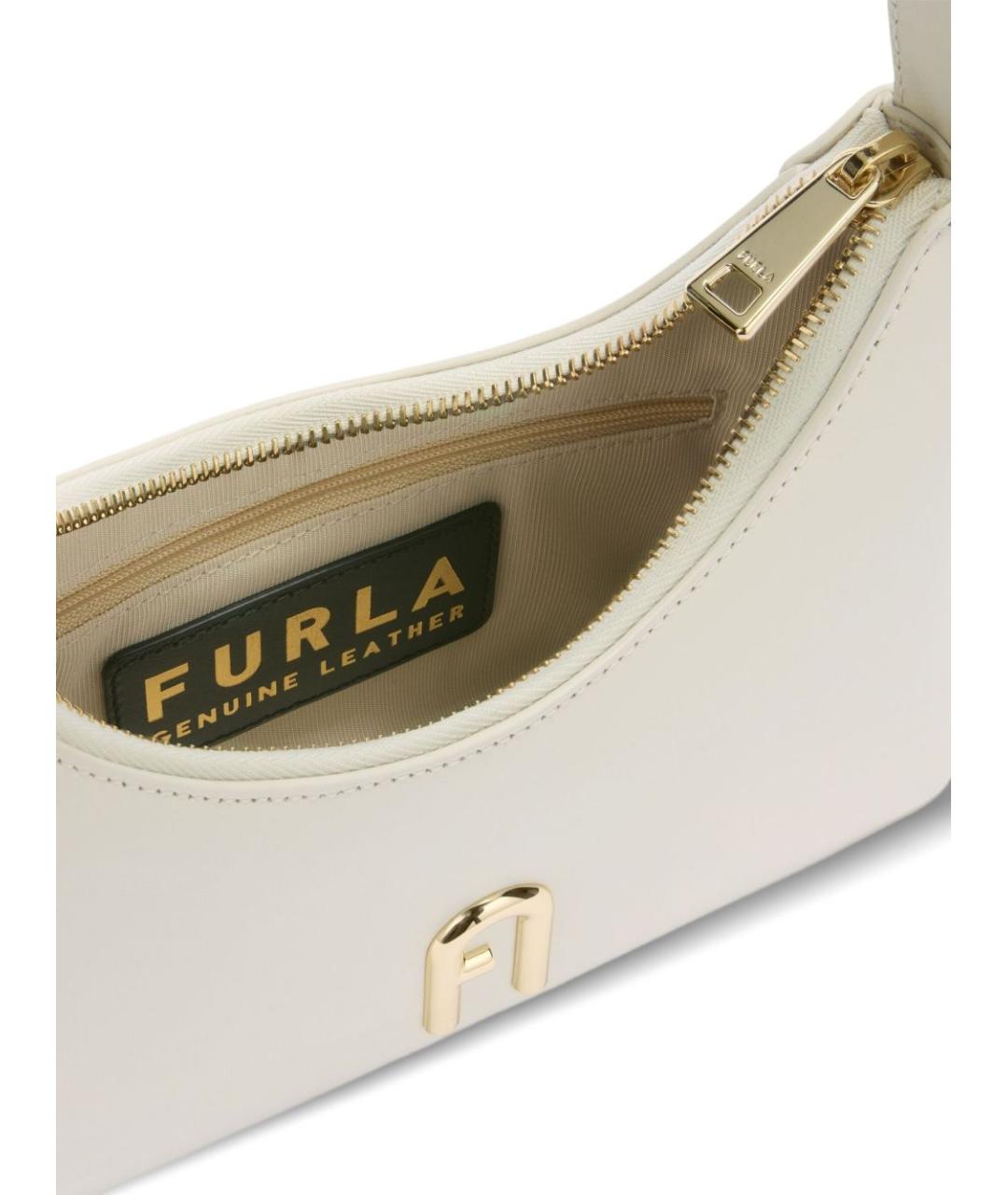FURLA Белая кожаная сумка через плечо, фото 7