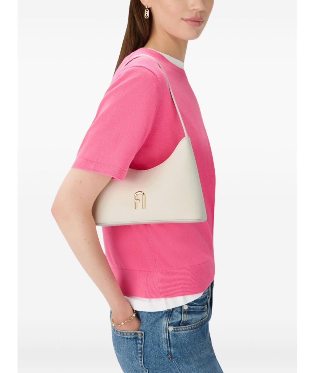 FURLA Белая кожаная сумка через плечо, фото 2