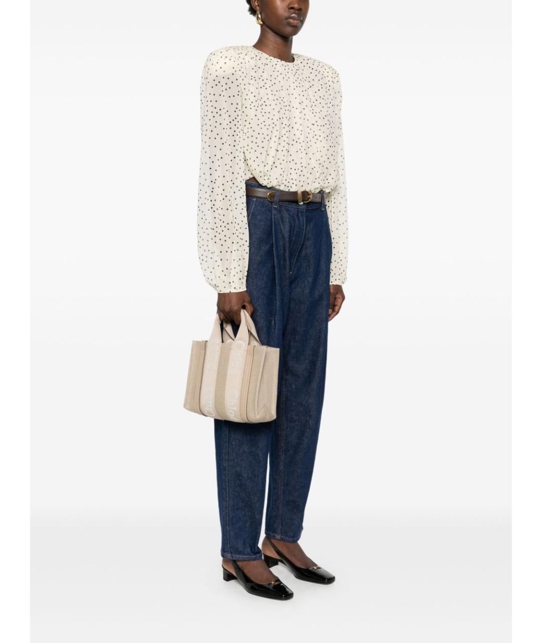 CHLOE Бежевая льняная сумка тоут, фото 5