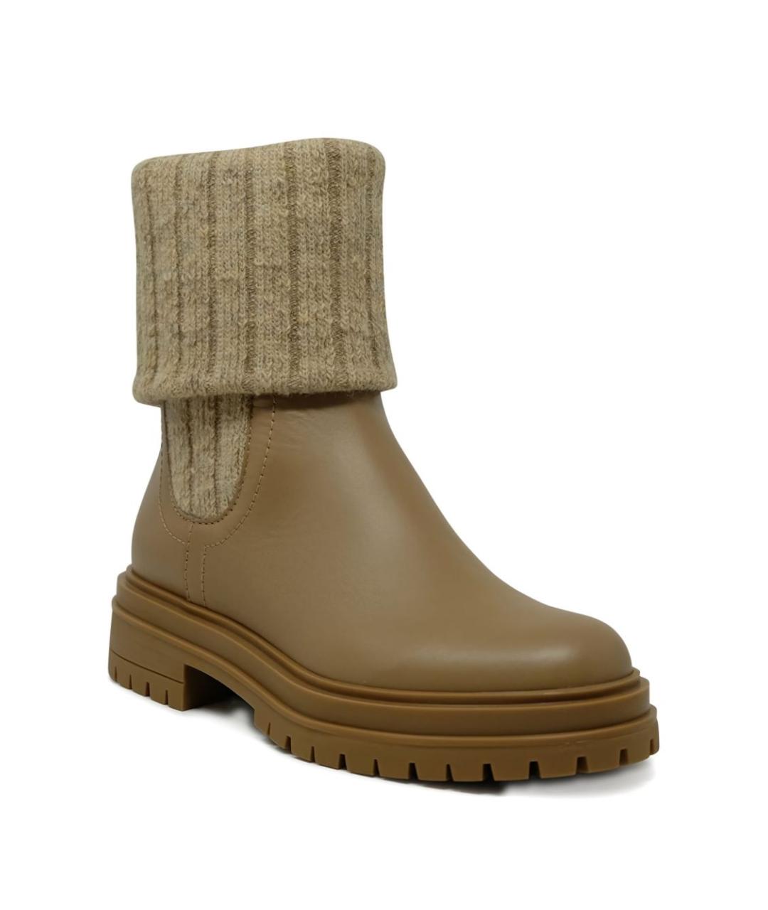 GIANVITO ROSSI Хаки кожаные ботинки, фото 3