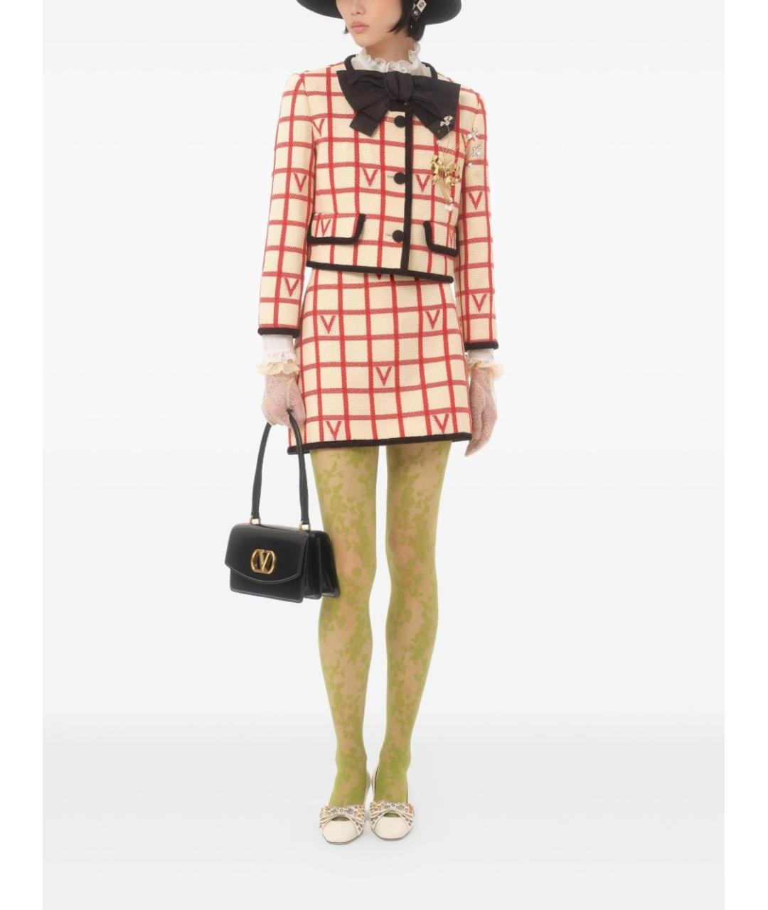 VALENTINO Мульти шерстяная юбка мини, фото 3