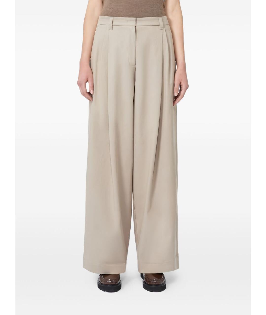 'S MAX MARA Бежевые прямые брюки, фото 5
