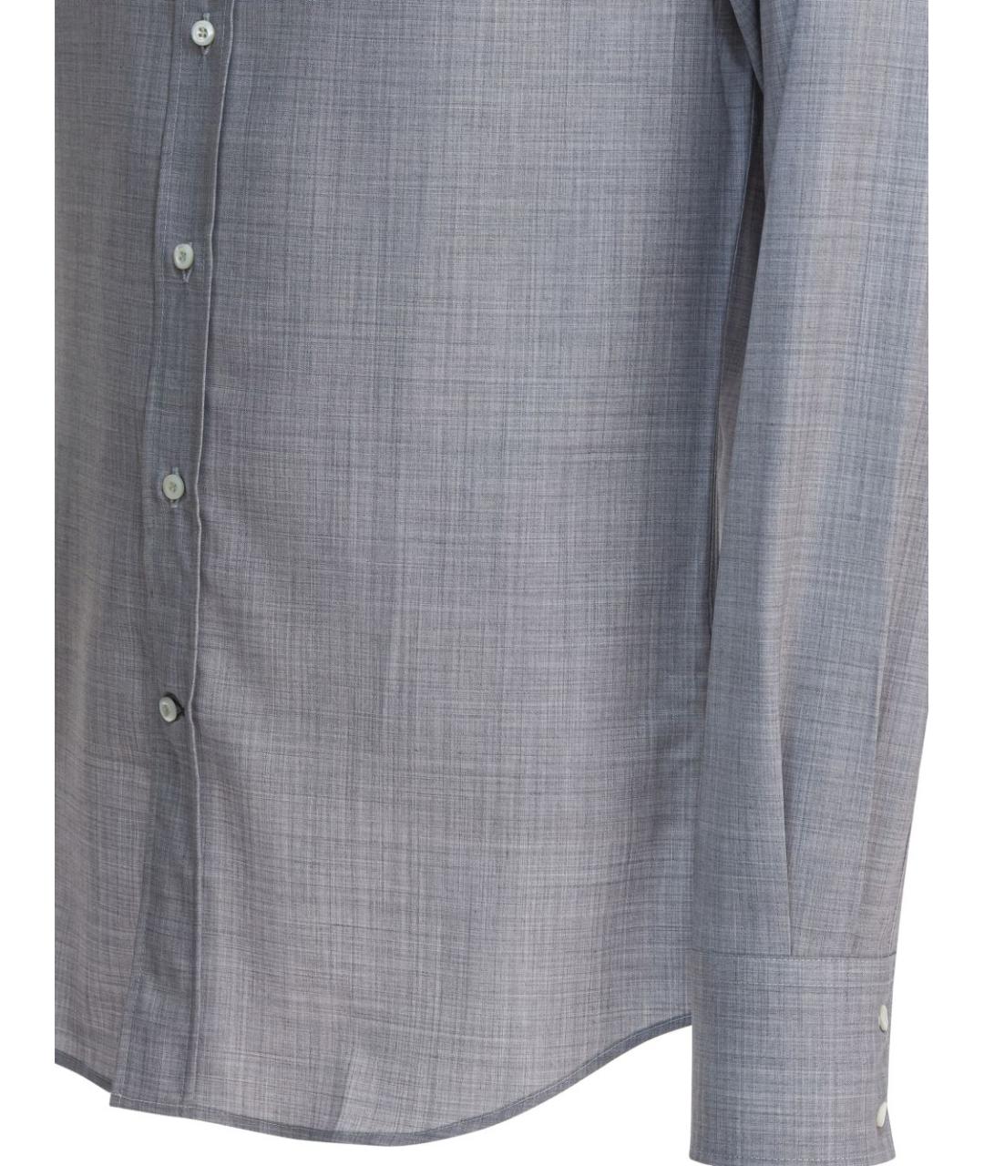 BRUNELLO CUCINELLI Серая шерстяная классическая рубашка, фото 4