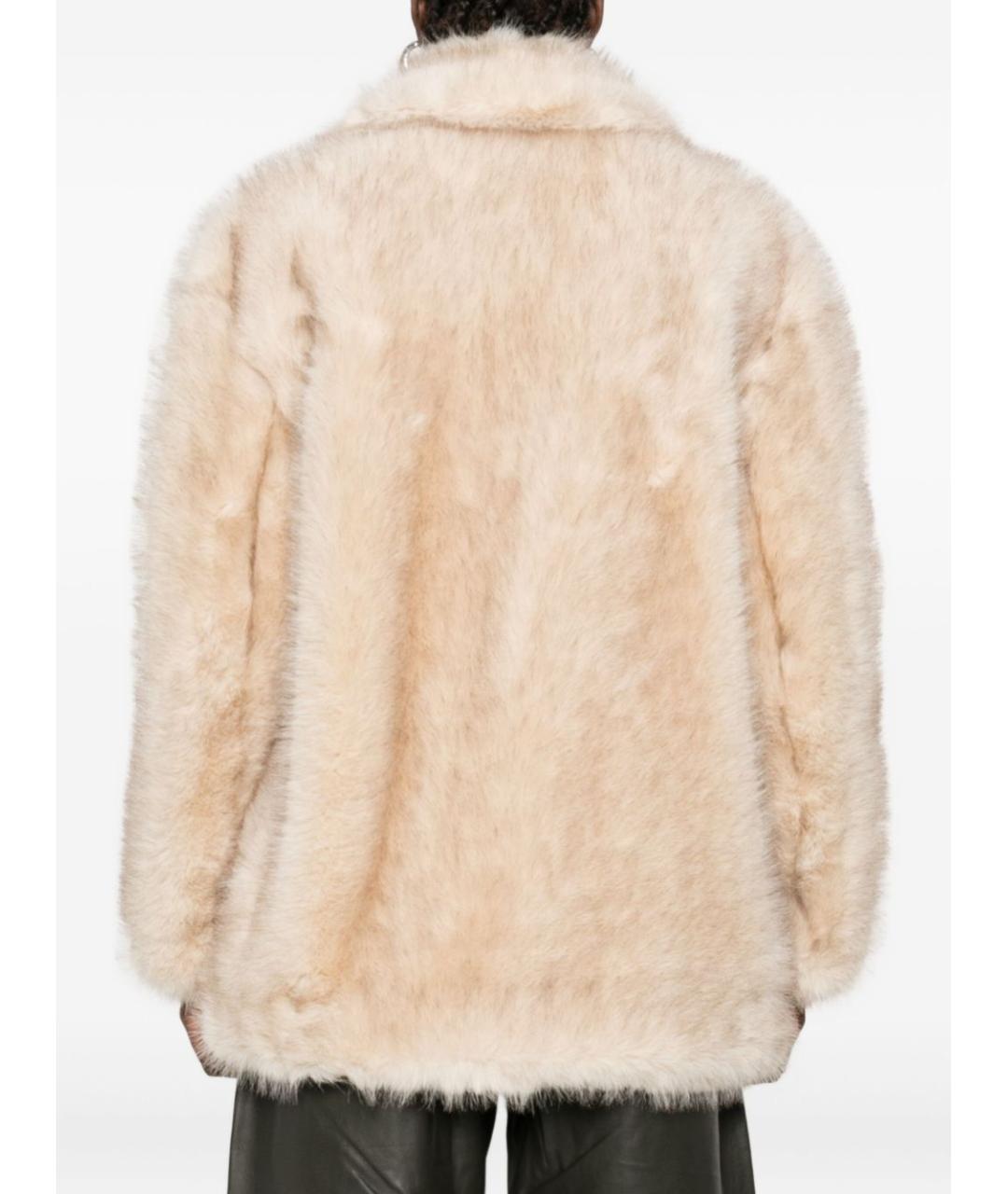 SPORTMAX Бежевая полиэстеровая шуба, фото 2