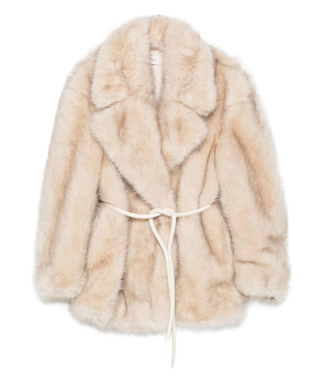 SPORTMAX Бежевая полиэстеровая шуба, фото 1