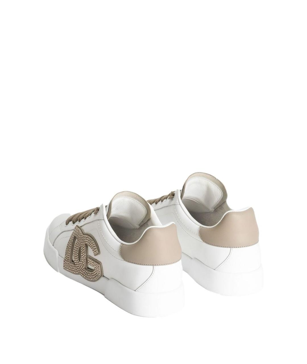 DOLCE&GABBANA Белые кожаные кеды, фото 3