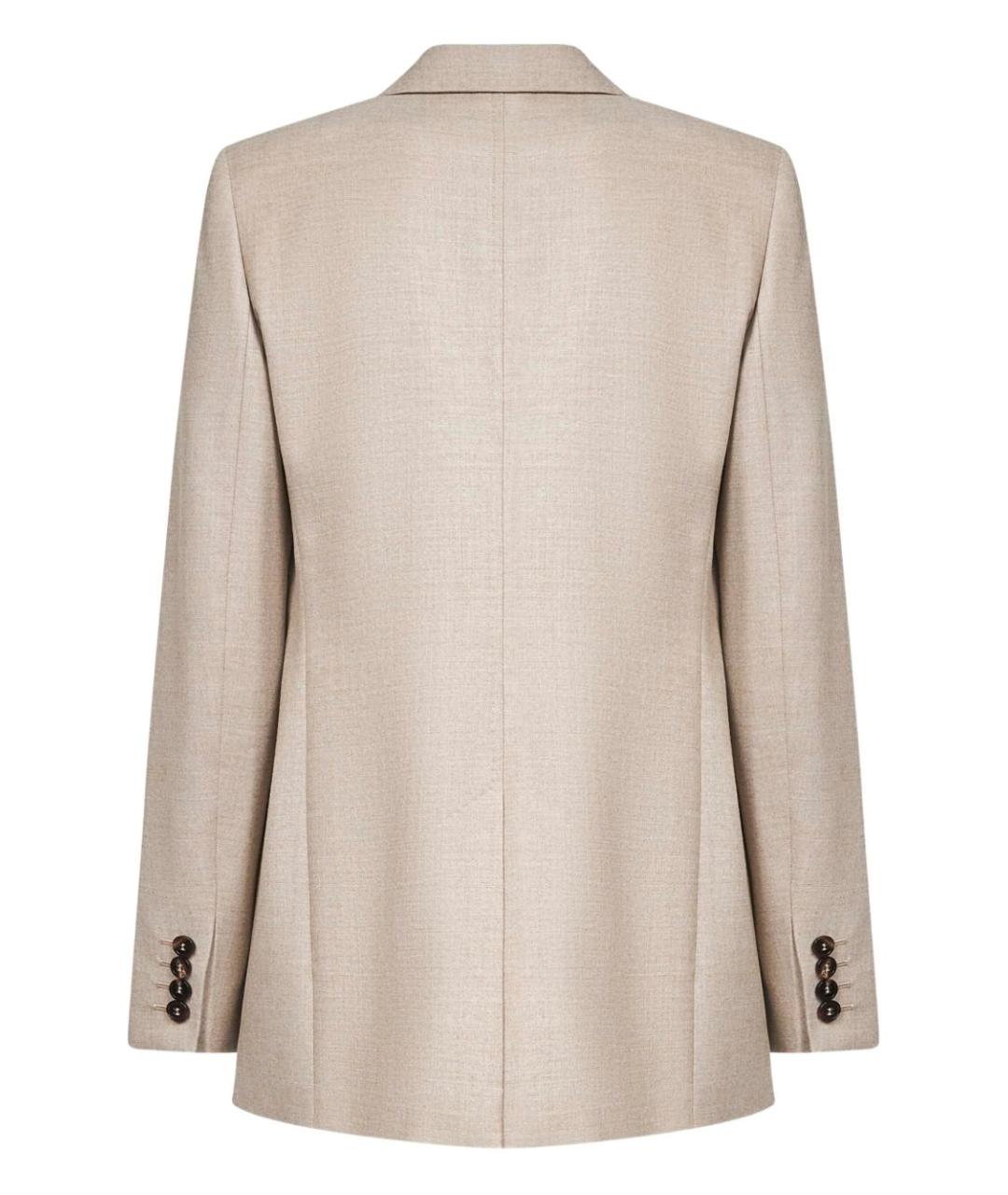 MAX MARA Бежевый шерстяной жакет/пиджак, фото 3