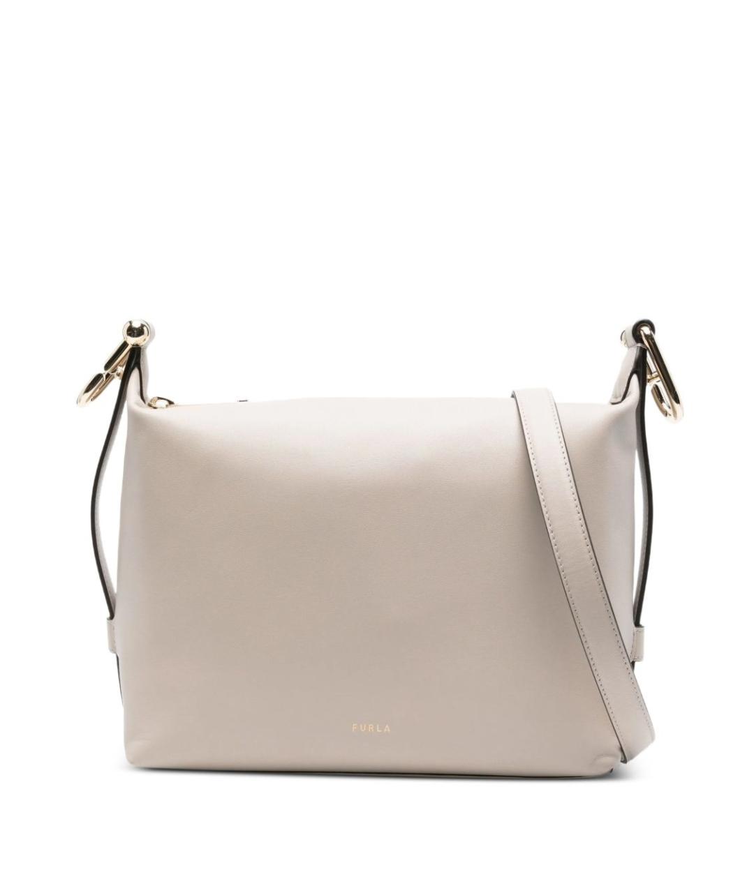 FURLA Бежевая кожаная сумка через плечо, фото 1